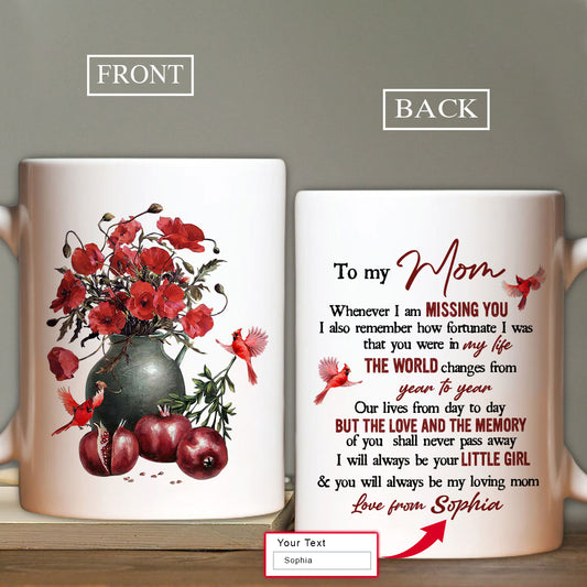 Gift For Mom Personalized Mug, Daughter to mom Mug, Flower Mug - Custom Gift For Mother's Day, Anniversary, Presents for Mom - My loving mom Mug