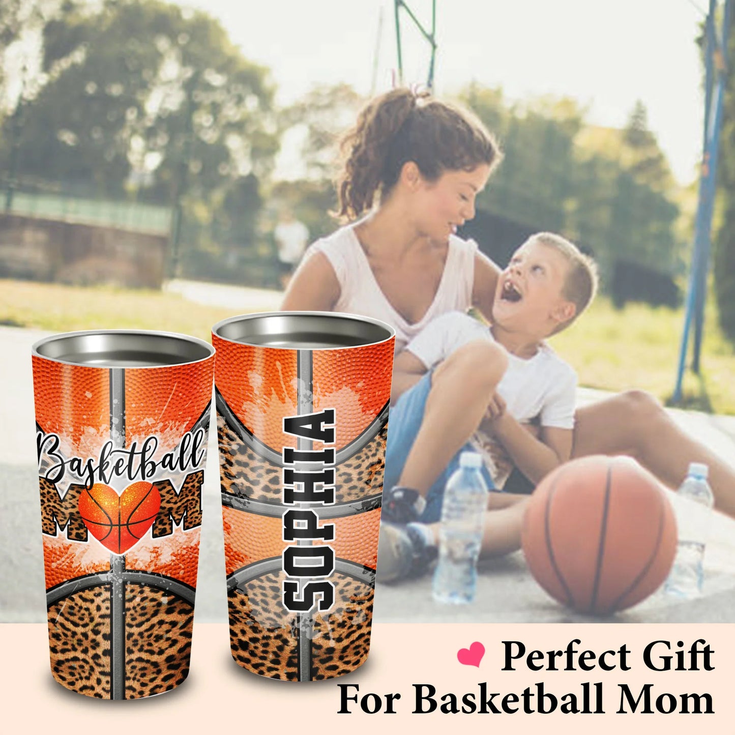 Best Personalized Mother's Day Gifts Tumbler - Custom Gift For Mother's Day, Presents for Mom - Basketball Mom Tumbler