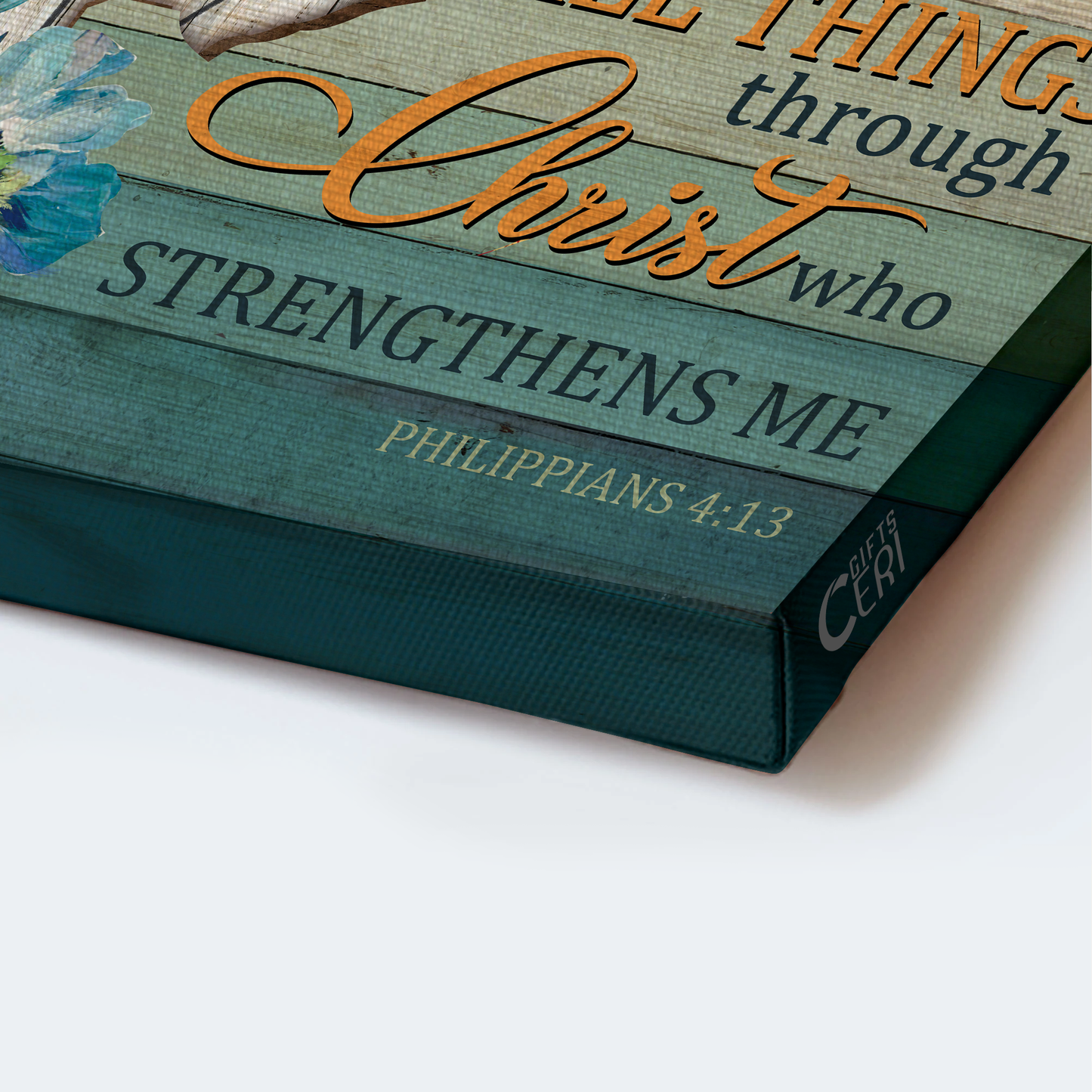 God, Faith, Jesus, Christ, Blue Butterfly, Philippians 4:13 - Landscape Canvas - I can do all things through Jesus - Wall Decor Gift For Christian, Believer In Jesus