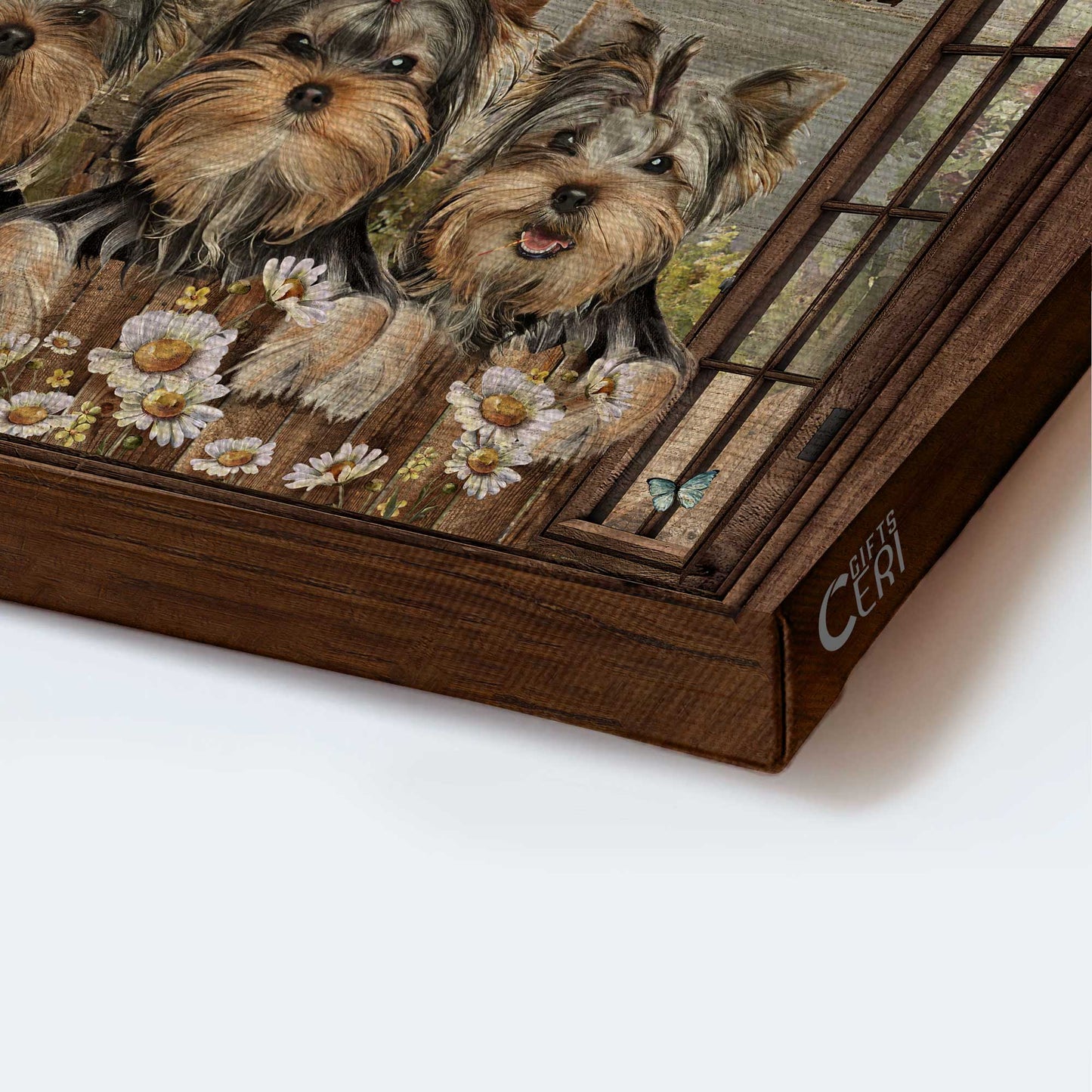 Jesus Landscape Canvas- Adorable Yorkshire Terrier, Blue Butterfly Landscape Canvas- Gift For Christian- Today I Choose Joy