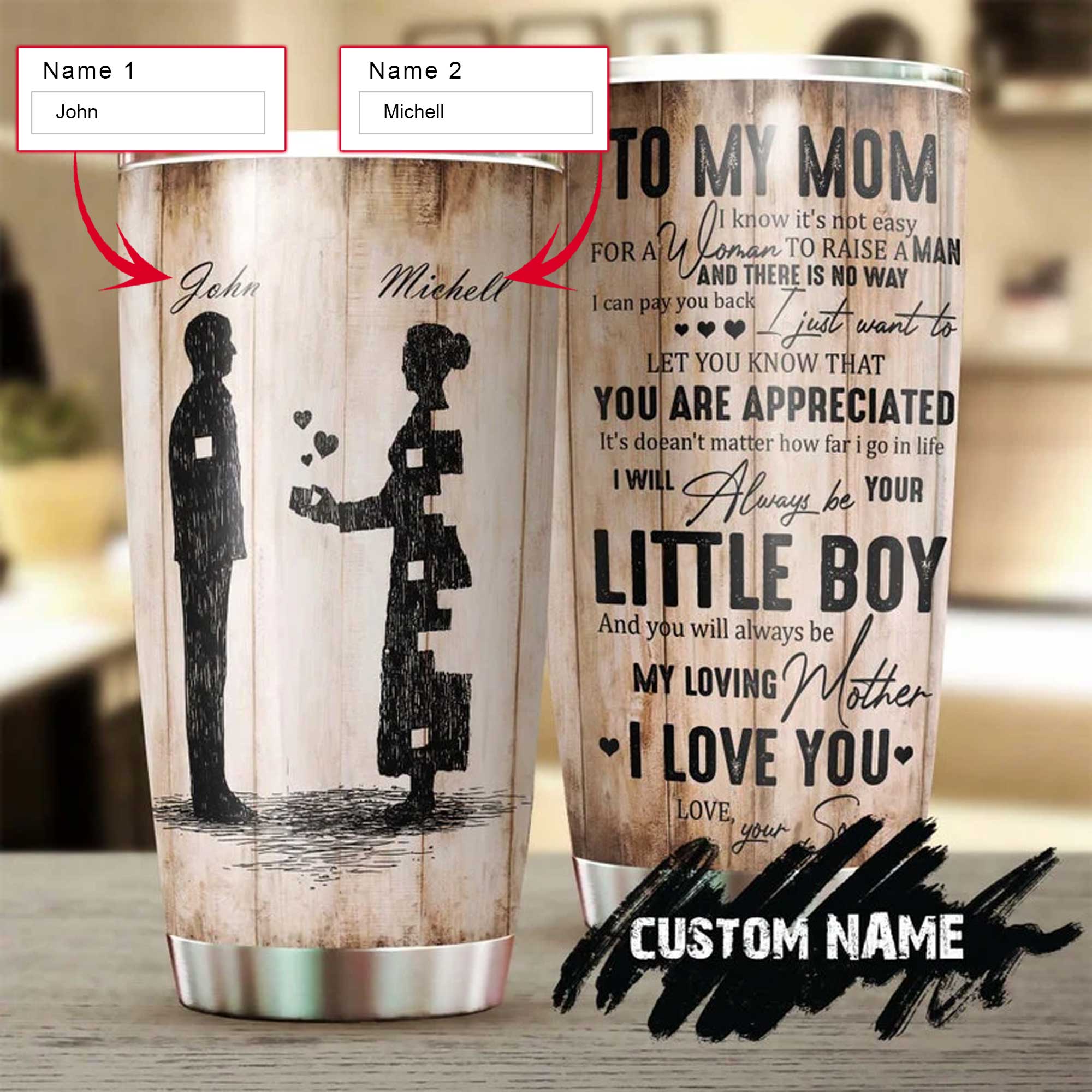Personalized Mother's Day Gift Tumbler - Custom Gift For Mother's Day, Presents For Mom - I'll Always Be Your Little Boy My Loving Mother Tumbler