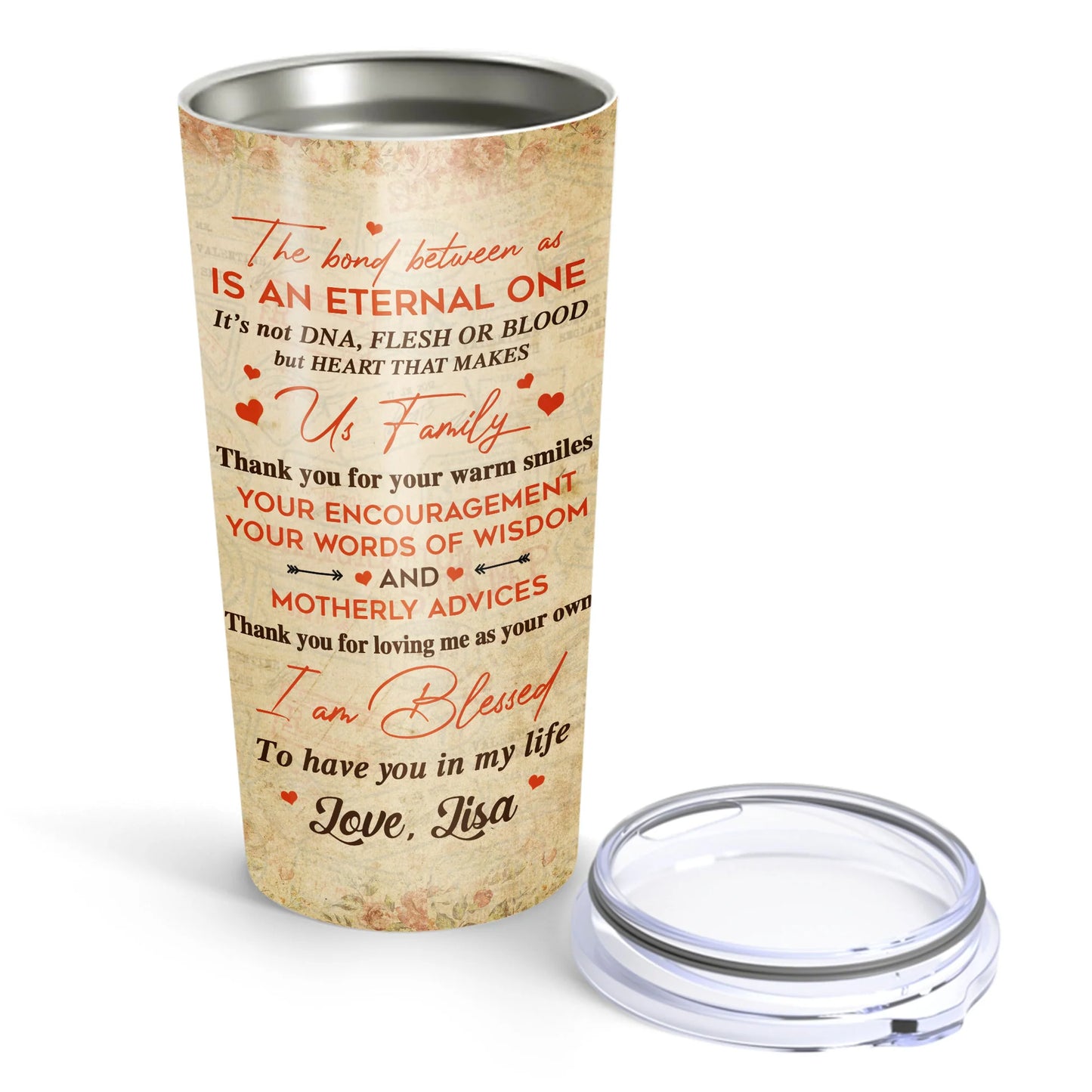 Best Personalized Mother's Day Gifts Tumbler - Custom Gift For Mother's Day, Presents for Mom - To My Mother In Law The Bond Between Us Tumbler