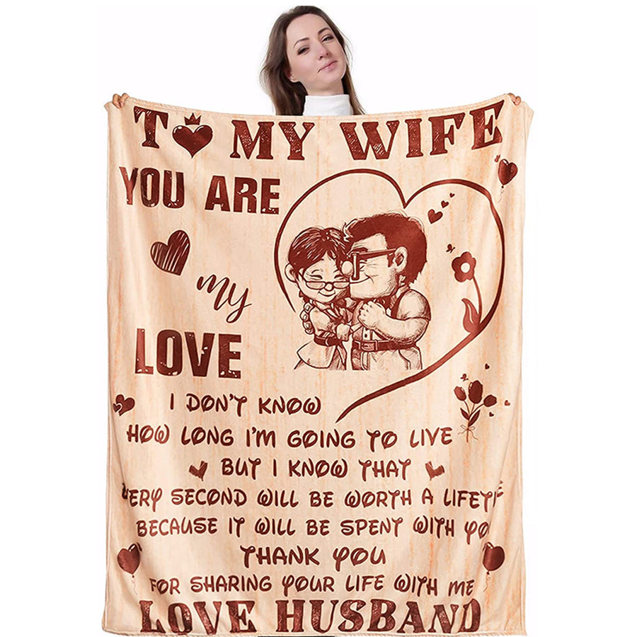 Gifts For Wife From Husband, To My Wife Blanket I Love You Gift For Her Romantic Valentines Day Anniversary Birthday Blankets