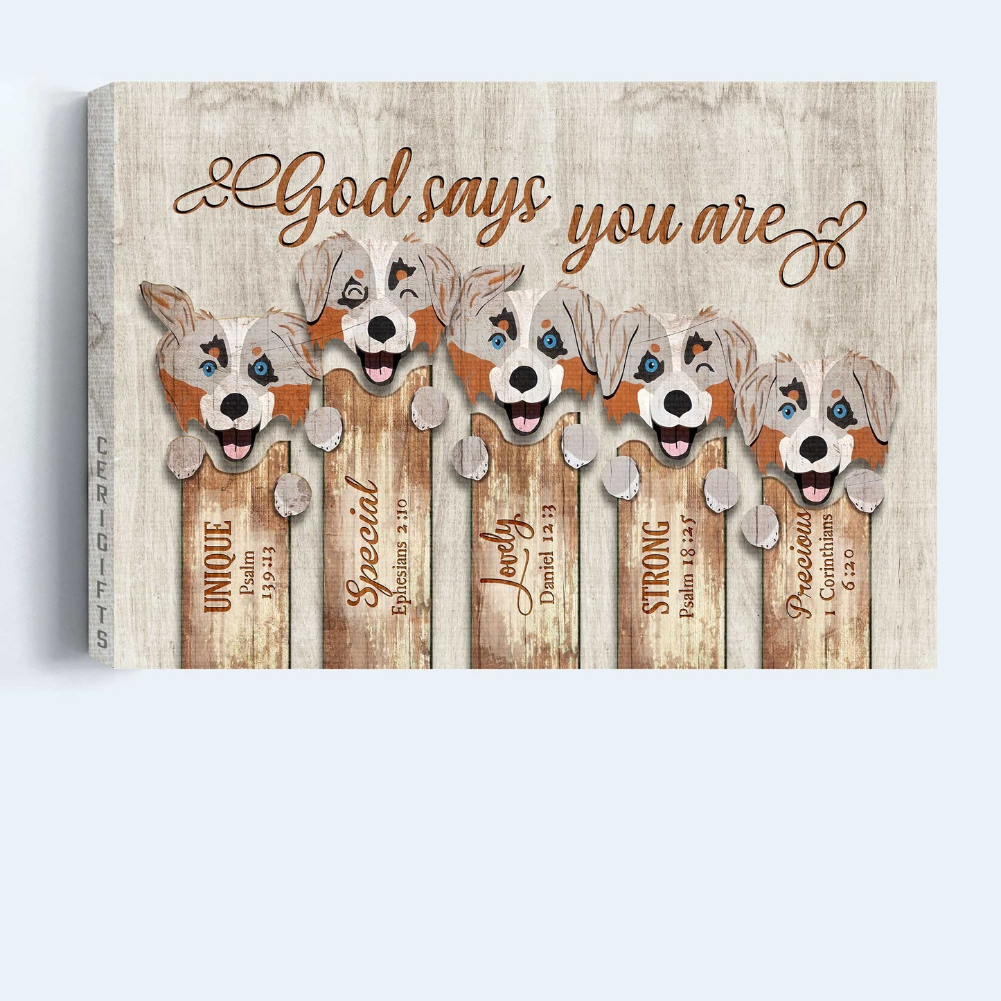 Jesus Landscape Canvas- Amazing Australian Shepherd Landscape Canvas- Gift For Christian- God Says You Are