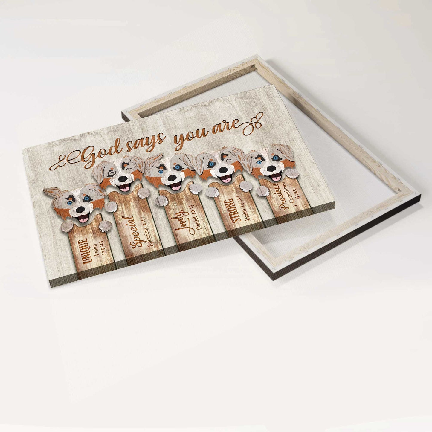 Jesus Landscape Canvas- Amazing Australian Shepherd Landscape Canvas- Gift For Christian- God Says You Are