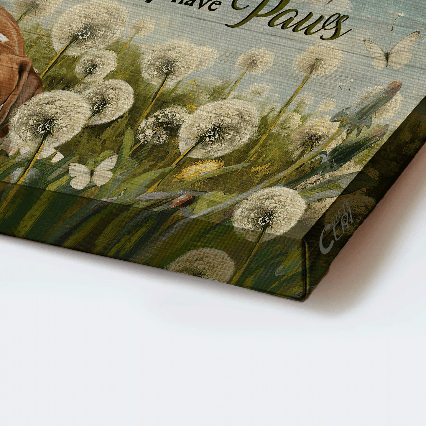 Boxer Landscape Canvas - Boxer painting, Dandelion field, Dog Landscape Canvas - Gift for Boxer lover- Angels don't always have wings