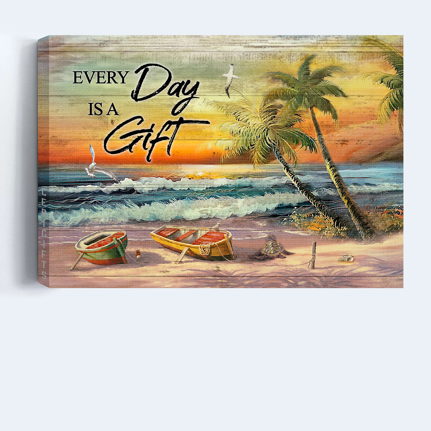 Jesus Landscape Canvas- Brilliant beach painting, Amazing sunset, Seagull canvas- Gift for Christian- Everyday is a gift