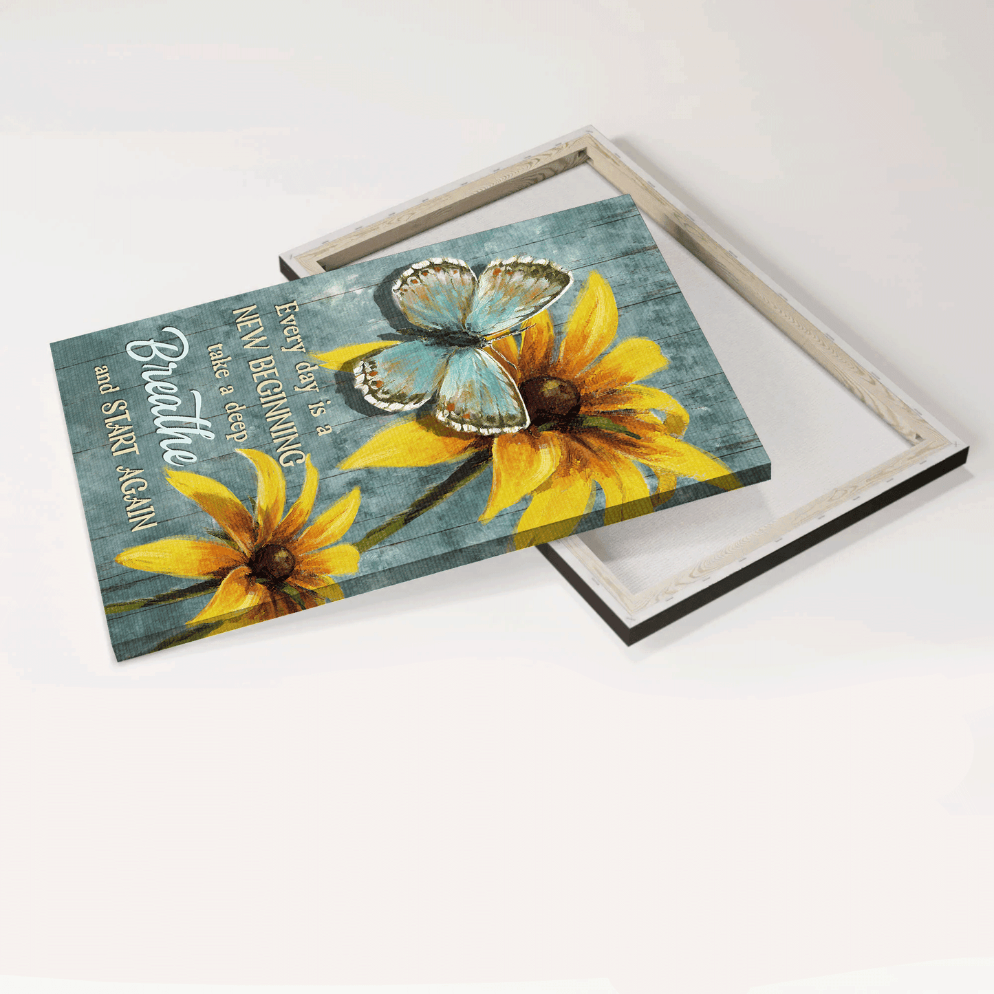 Butterfly, flower, Faith, God, Jesus Portrait Canvas - Butterfly Canvas Gifts For Christian, Amazing butterfly Landscape Canvas - Watercolor yellow flower Wall Decor Framed Gift For Christian