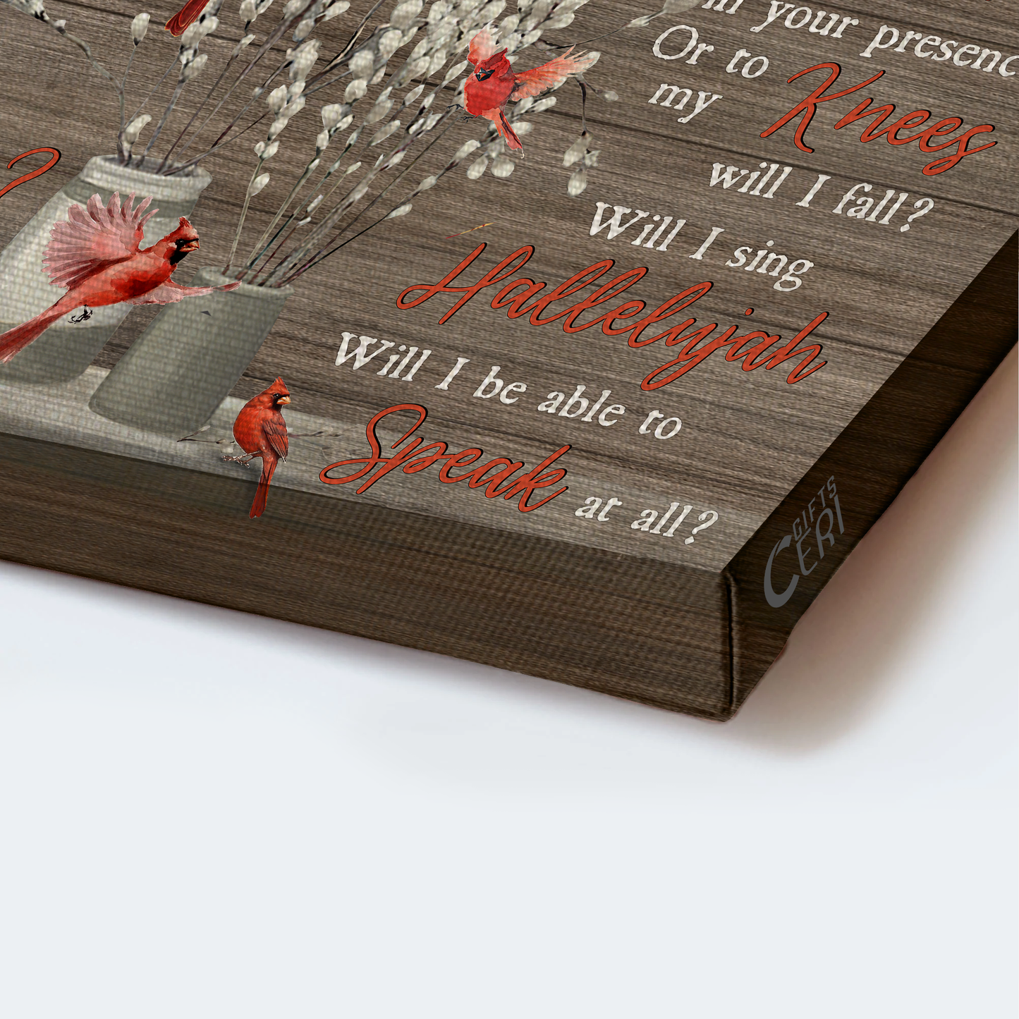 Jesus Landscape Canvas- Cardinal, Briar Flower Vase canvas- Gift for Christian- I Can Only Imagine