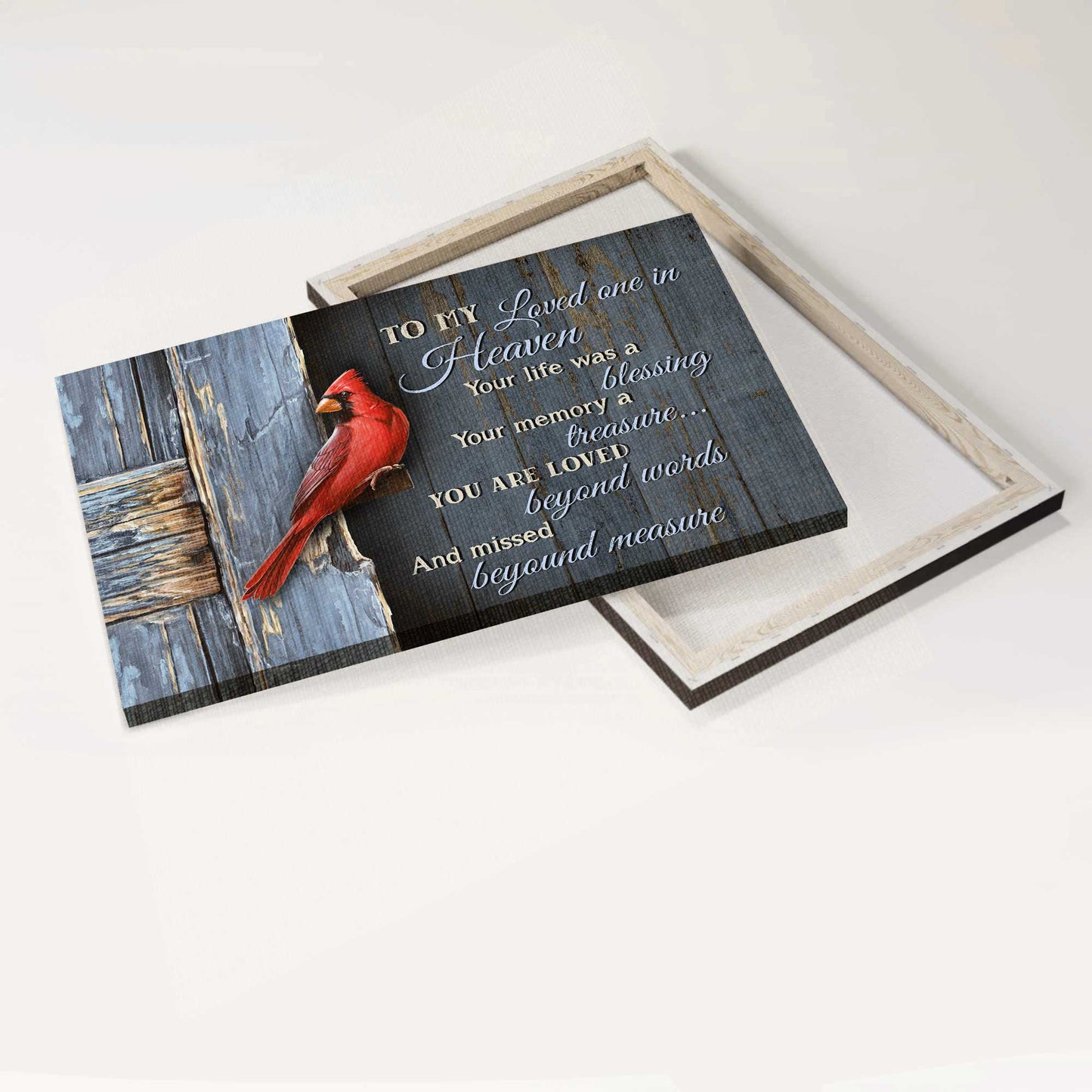 Memorial Landscape Canvas- Amazing cardinal, Antique door, Heaven Landscape Canvas- Gift For Members Family- To my loved one in heaven