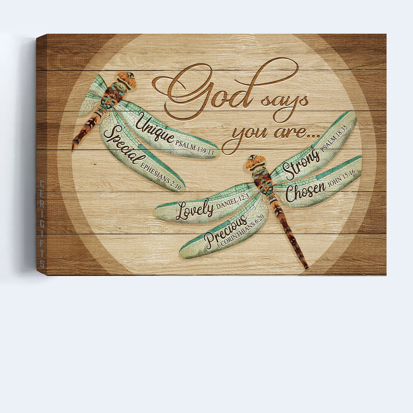 Jesus Landscape Canvas- Dragonfly painting canvas- Gift for Christian- God says you are