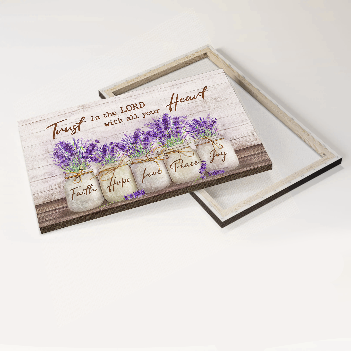 Jesus Landscape Canvas- Dried lavender painting canvas- Gift for Christian- Trust in Lord with all your heart