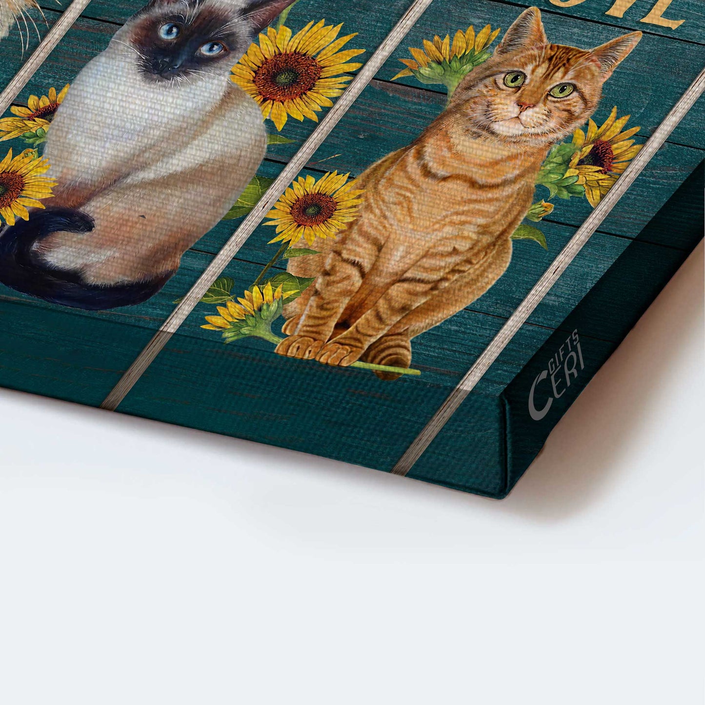 Jesus Landscape Canvas- Amazing Cat Drawing, Pretty Sunflower, Cat Landscape Canvas- Gift For Christian- Live By Faith, Walk In Love