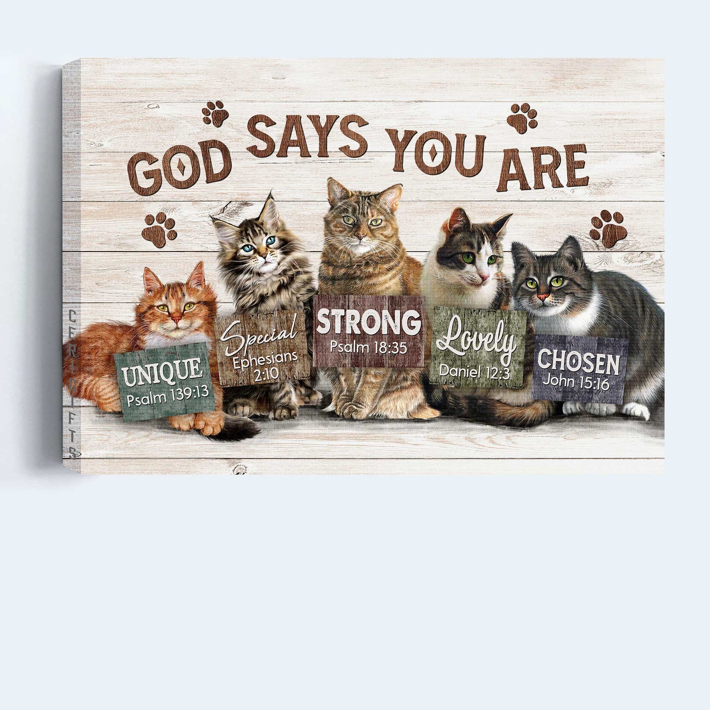 Jesus Landscape Canvas- Amazing Cat Landscape Canvas- Gift For Christian, Gift For Cat Lover- God Says You Are