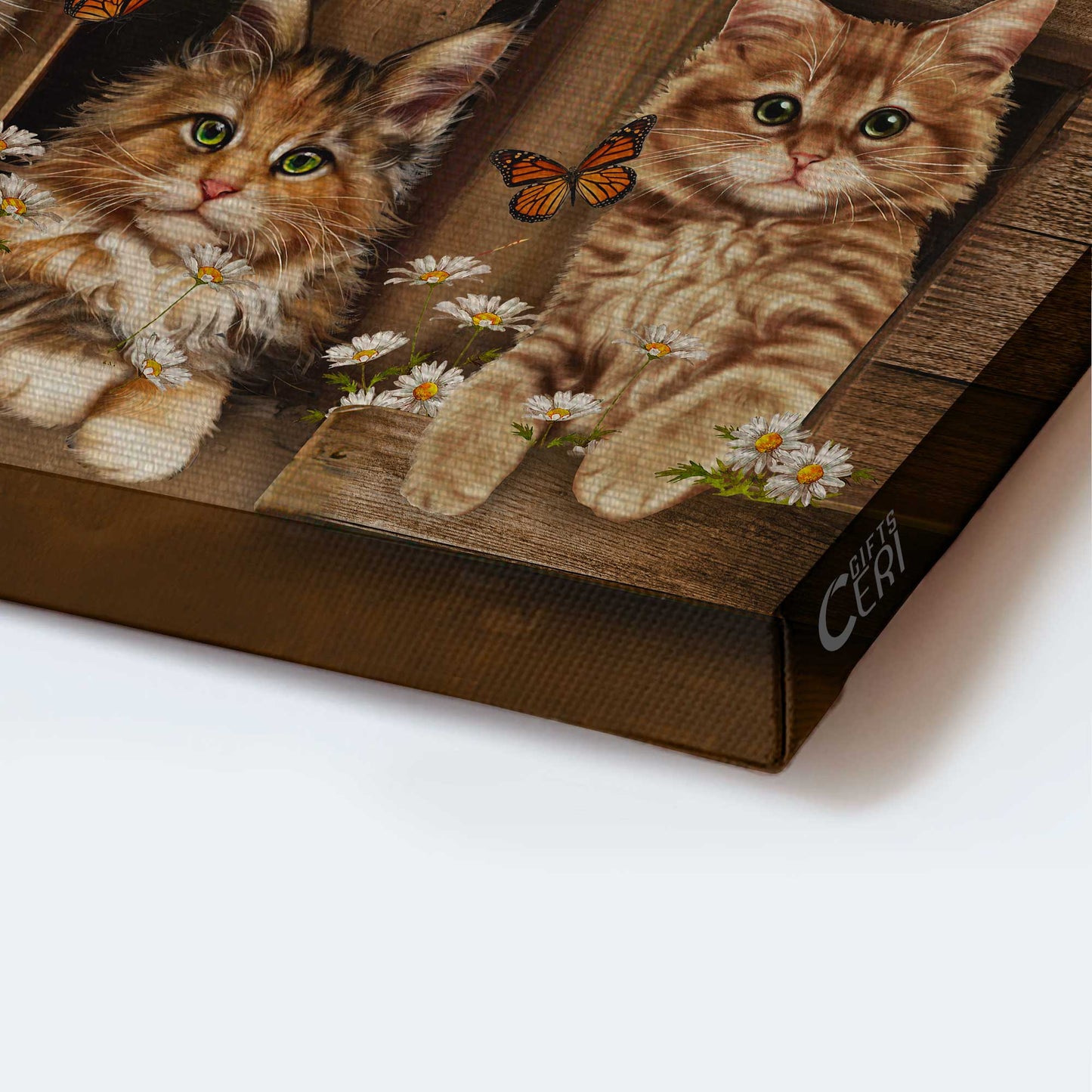 Jesus Landscape Canvas- Amazing Cat, Pretty Daisy, Monarch Butterfly Landscape Canvas- Gift For Christian- Today I Choose Joy