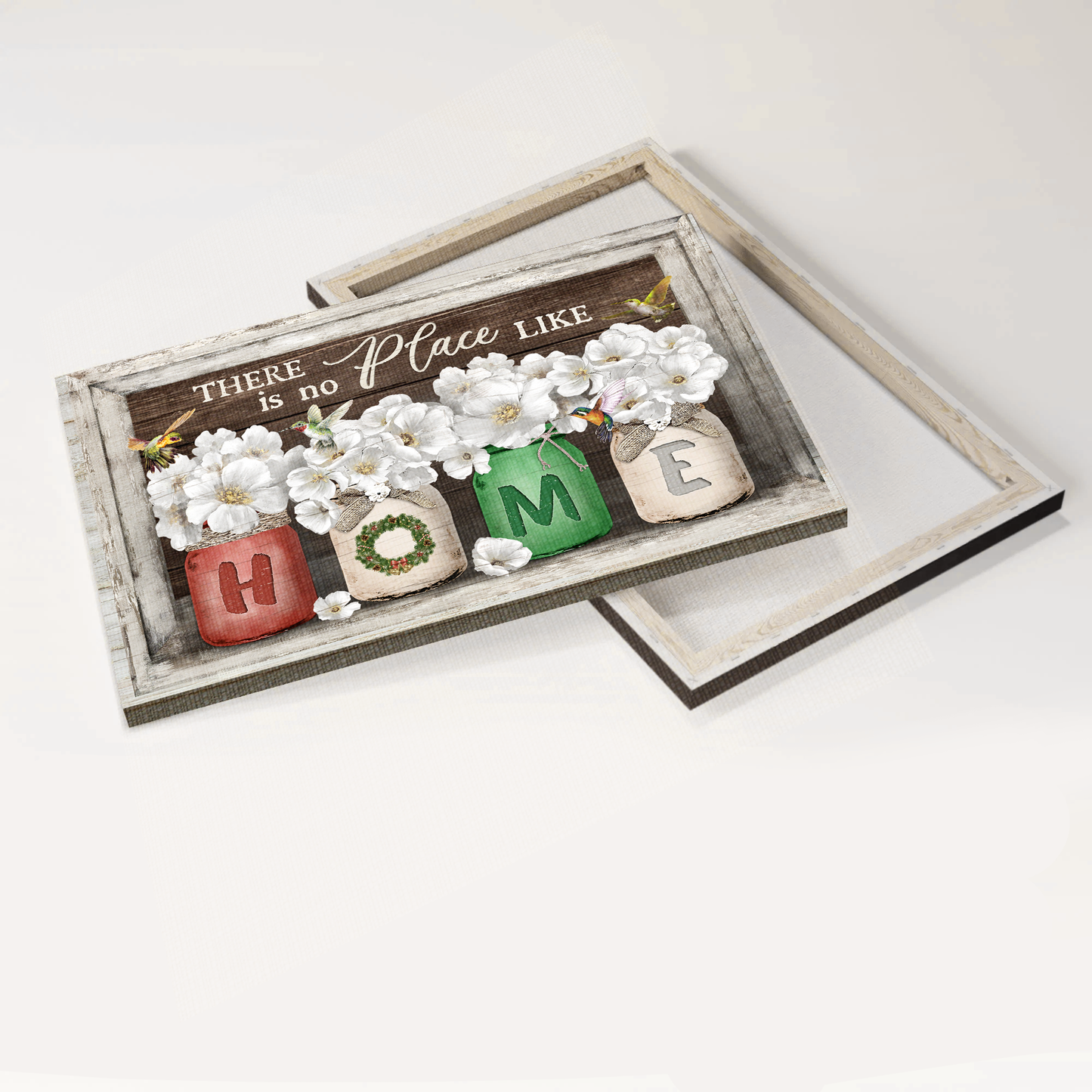 Jesus Landscape Canvas- Flowers bloom, Colorful hummingbird canvas- Gift for Christian- There is no place like home - Landscape Canvas Prints, Wall Art