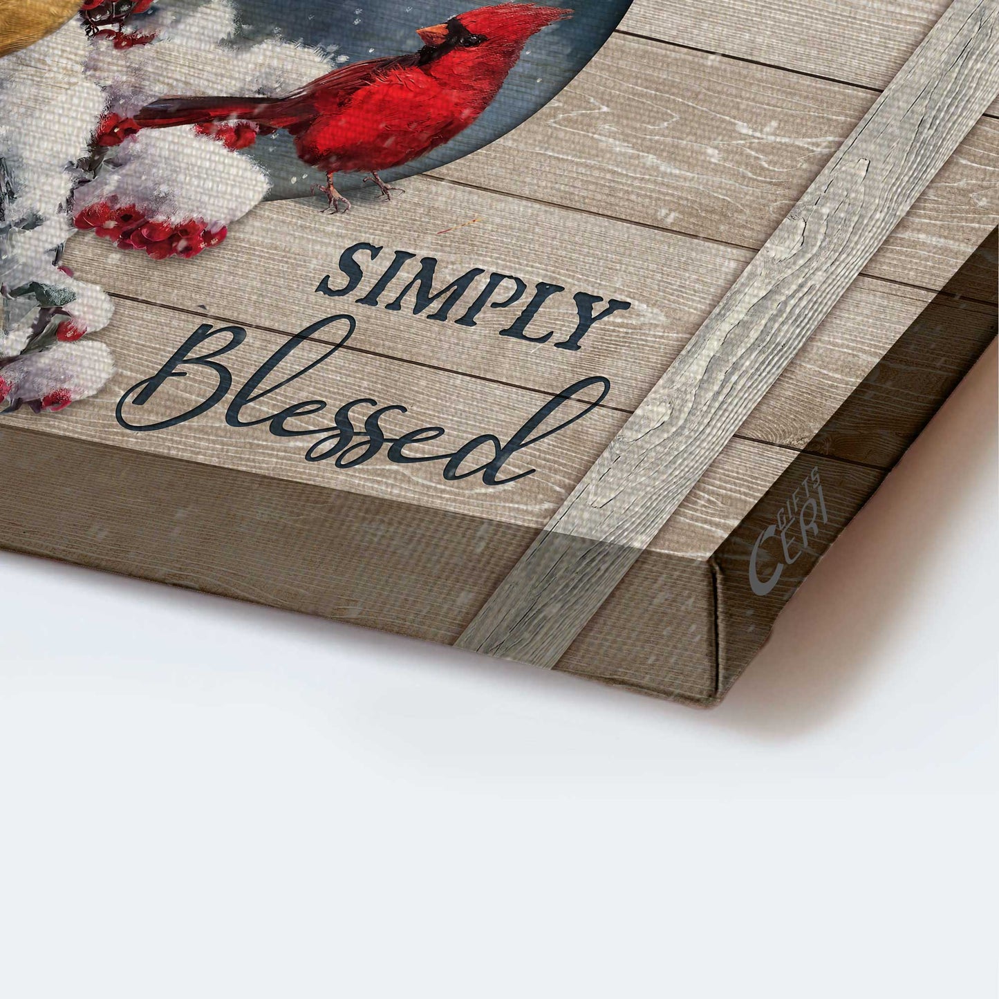 Memorial Landscape Canvas- Frozen cranberry, Cardinal drawing, Beautiful night, Simply blessed canvas- Gift for members family - Heaven Landscape Canvas Prints, Wall Art