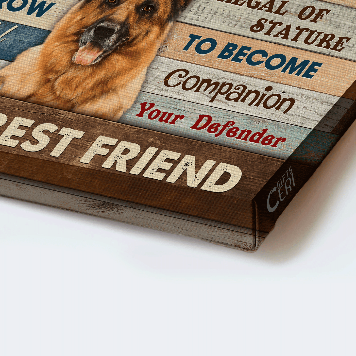 German Shepherd Landscape Canvas- German Shepherd dog, Colorful wooden background - Gift for German Shepherd - I shall grow your faithful - Landscape Canvas Prints, Wall Art