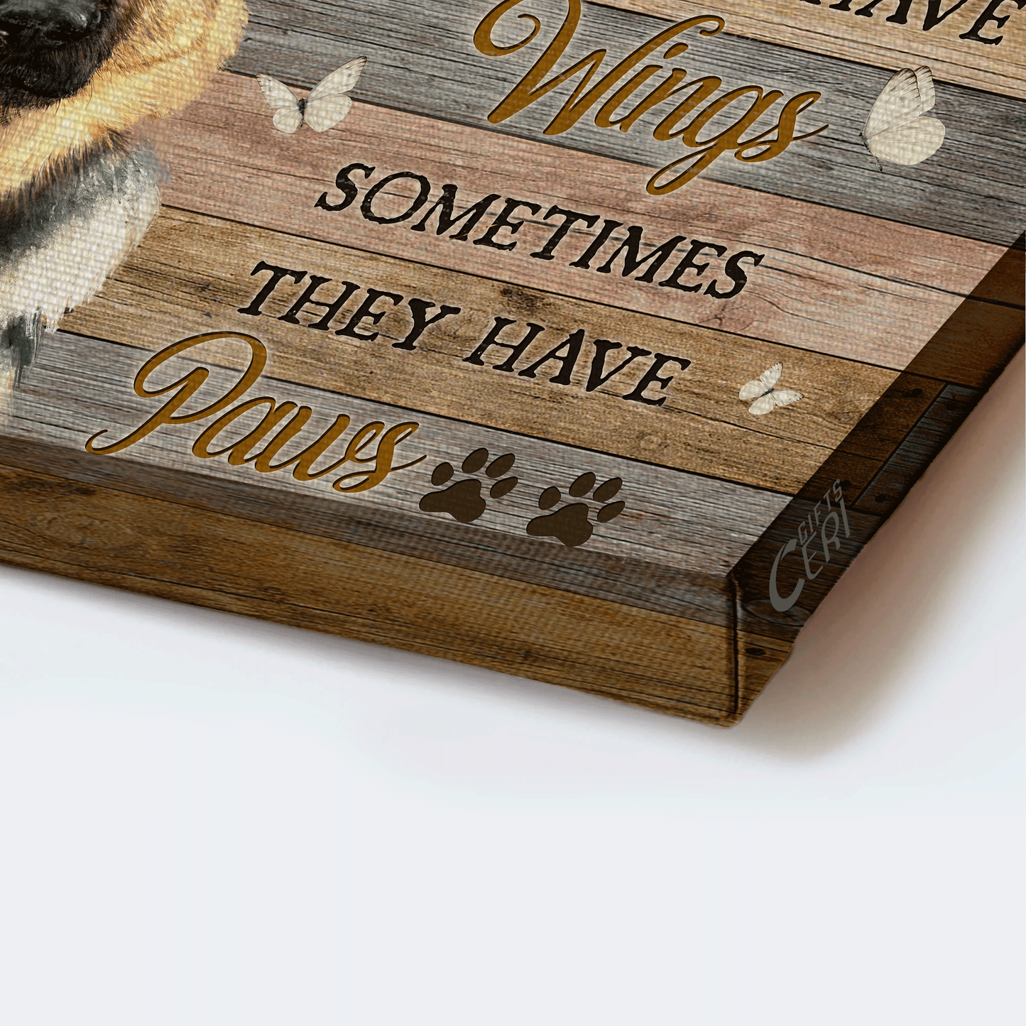 German shepherd Landscape Canvas- German shepherd, Dog drawing, White butterfly- Gift for dog lover- Angels don't always have wings - Jesus Landscape Canvas Prints, Christian Wall Art