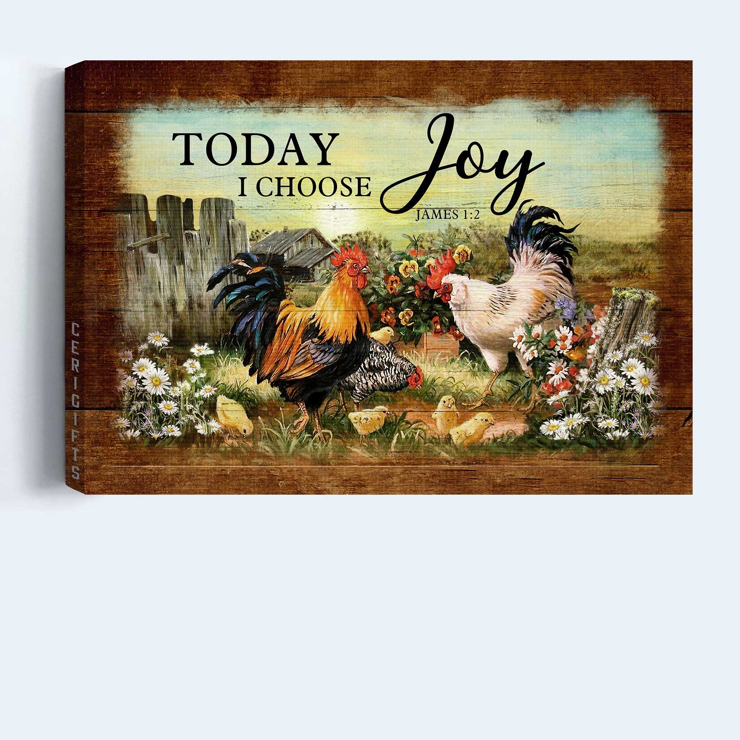 Jesus Landscape Canvas- Amazing Chicken, Farm Landscape Canvas- Gift For Christian-Today I Choose Joy