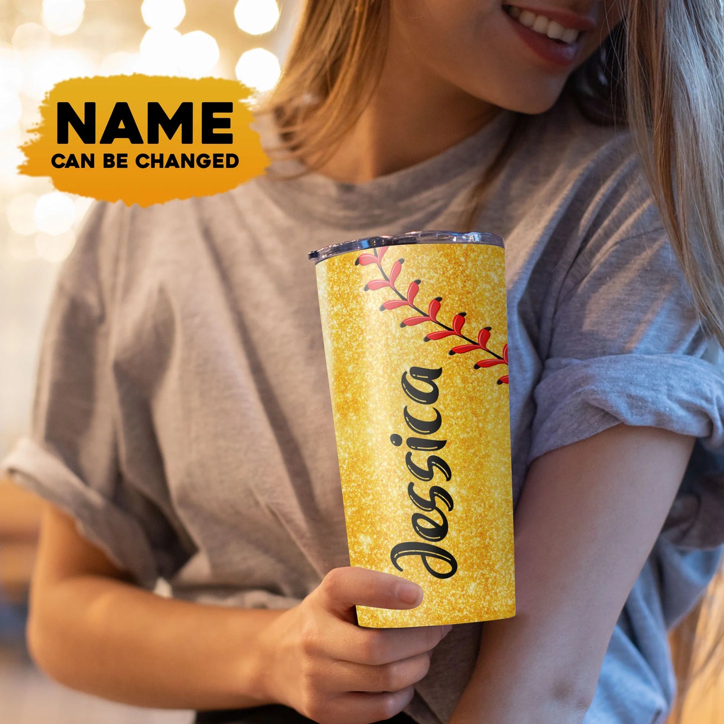 Best Personalized Mother's Day Gifts Tumbler - Custom Gift For Mother's Day, Presents for Mom - Softball Mom Heart Tumbler