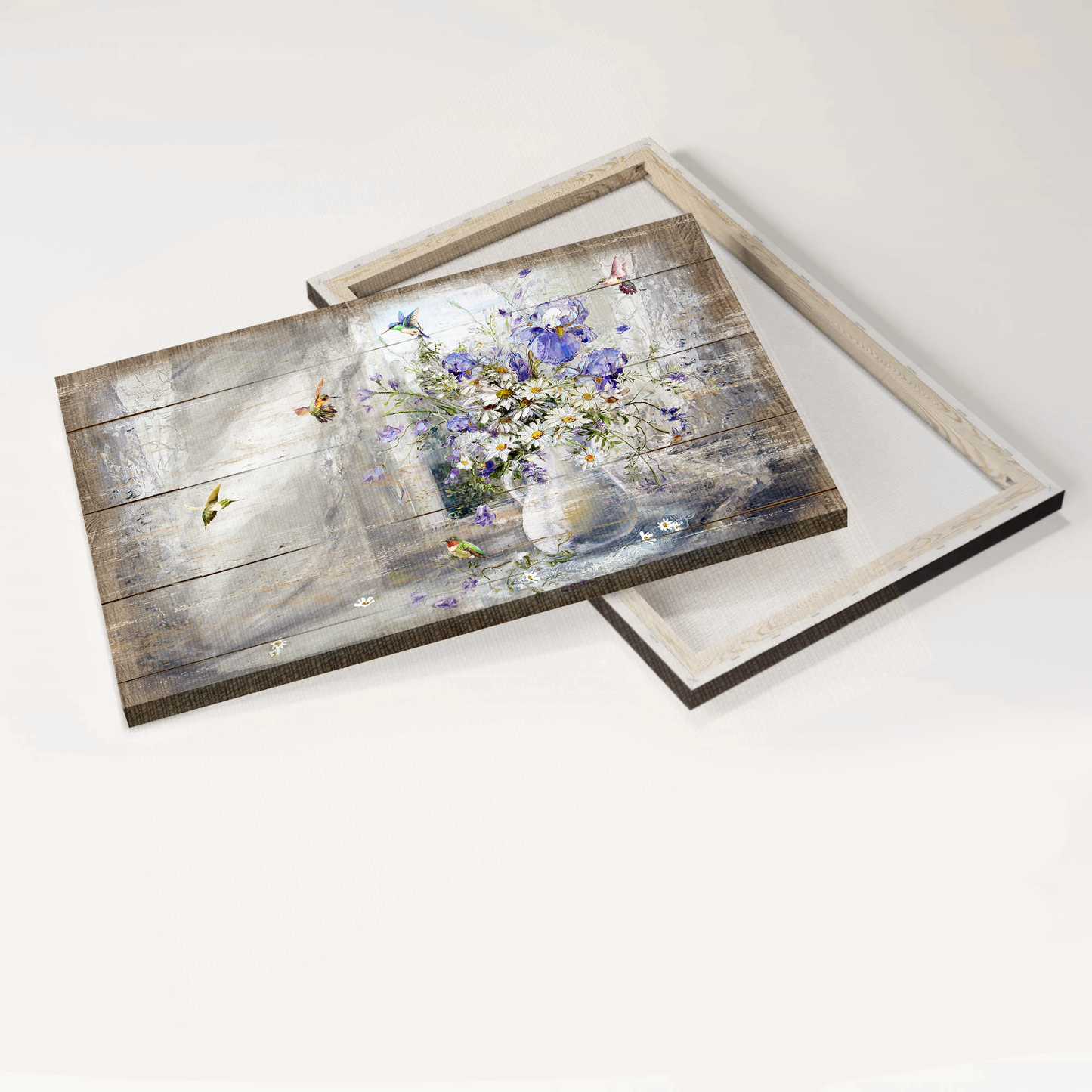 Jesus Landscape Canvas- Hummingbird, Daisy flower, Still life painting canvas- Gift for Christian - Landscape Canvas Prints, Christian Wall Art