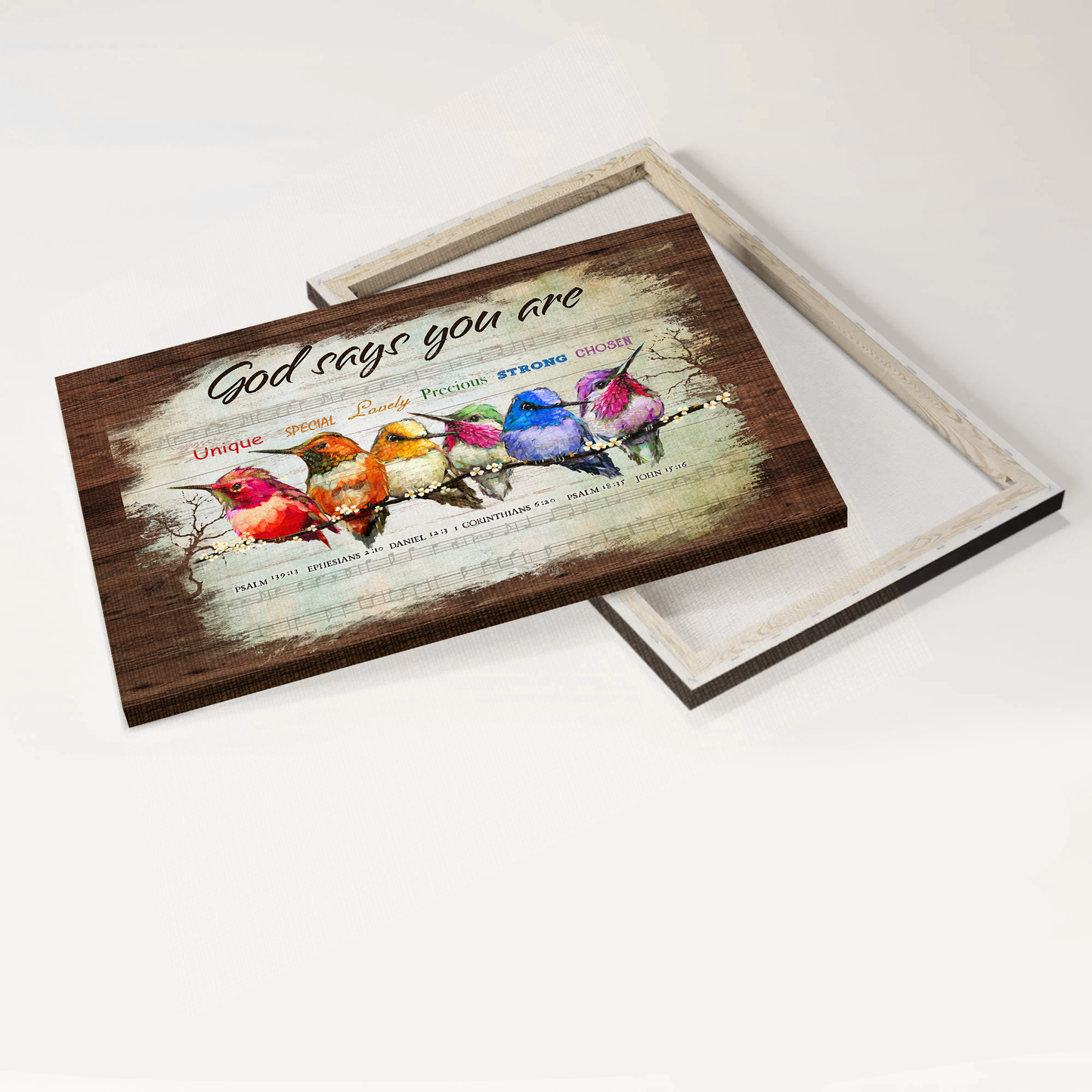 Jesus Landscape Canvas- Hummingbird painting, Music sheet, God says you are canvas- Gift for Christian - Landscape Canvas Prints, Christian Wall Art