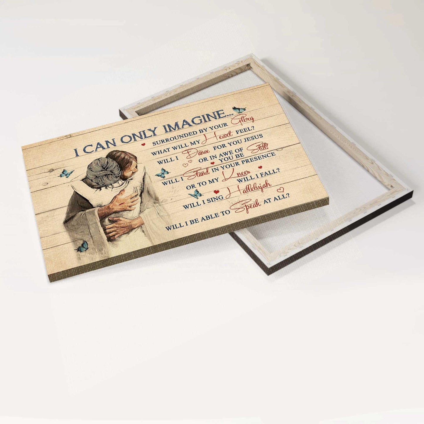 Jesus Landscape Canvas- Jesus calls, The world in his arm, Blue butterfly canvas- Gift for Christian- I can only imagine - Landscape Canvas Prints, Christian Wall Art