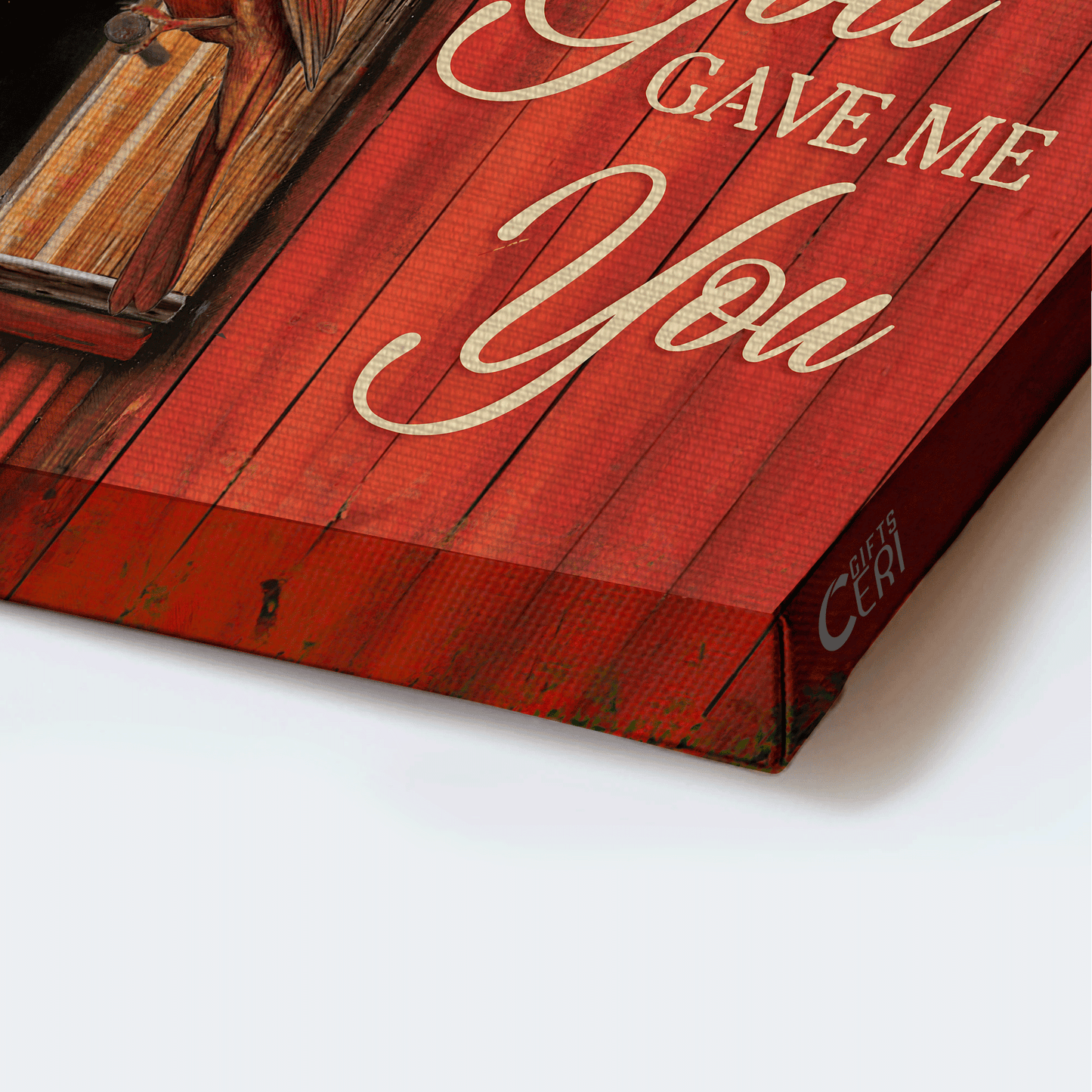 Couple Landscape Canvas- Jesus, Cardinal, Love - Anniversary gift for couple, lover- God gave me you - Landscape Canvas Prints, Wall Art