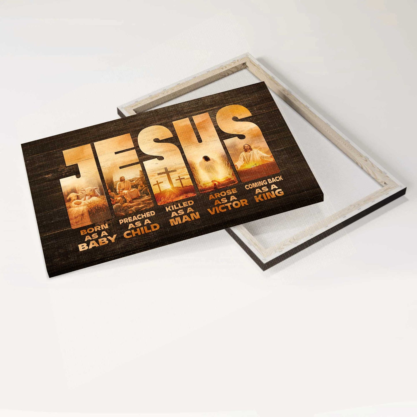 Jesus Landscape Canvas- Jesus painting, Born as a baby Coming back as a king - Gift for Christian- Landscape Canvas Prints, Wall Art