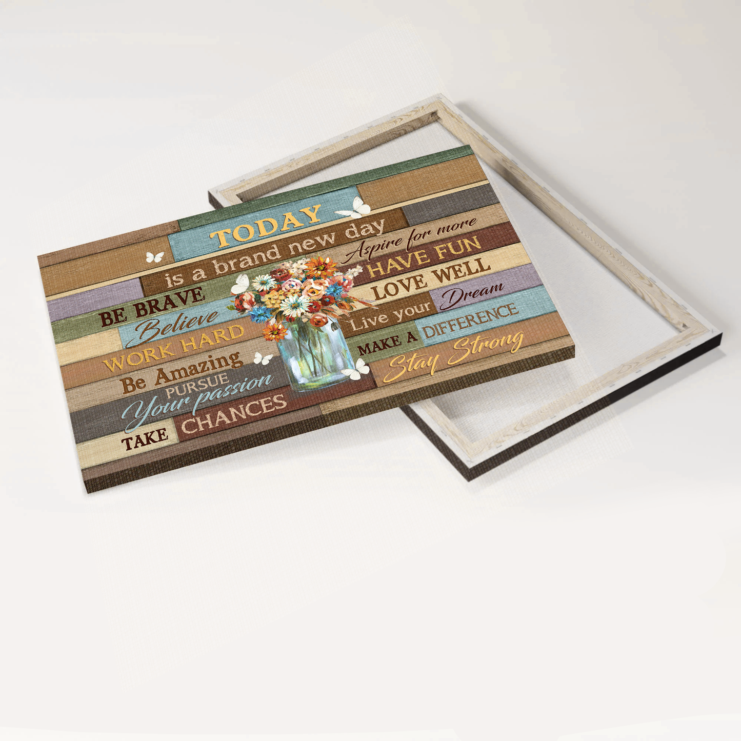 Jesus Landscape Canvas- Flower, White butterfly- Gift for Christian - Today is a brand new day - Landscape Canvas Prints, Wall Art