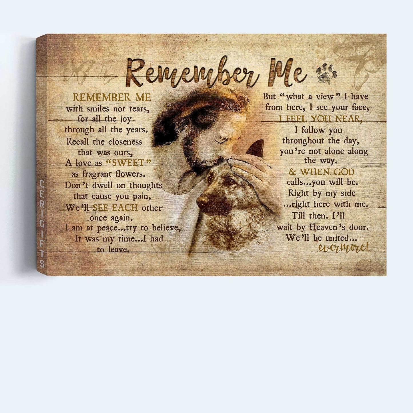 Jesus Landscape Canvas- Jesus painting, German Shepherd- Gift for Christian- Remember me - Landscape Canvas Prints, Wall Art
