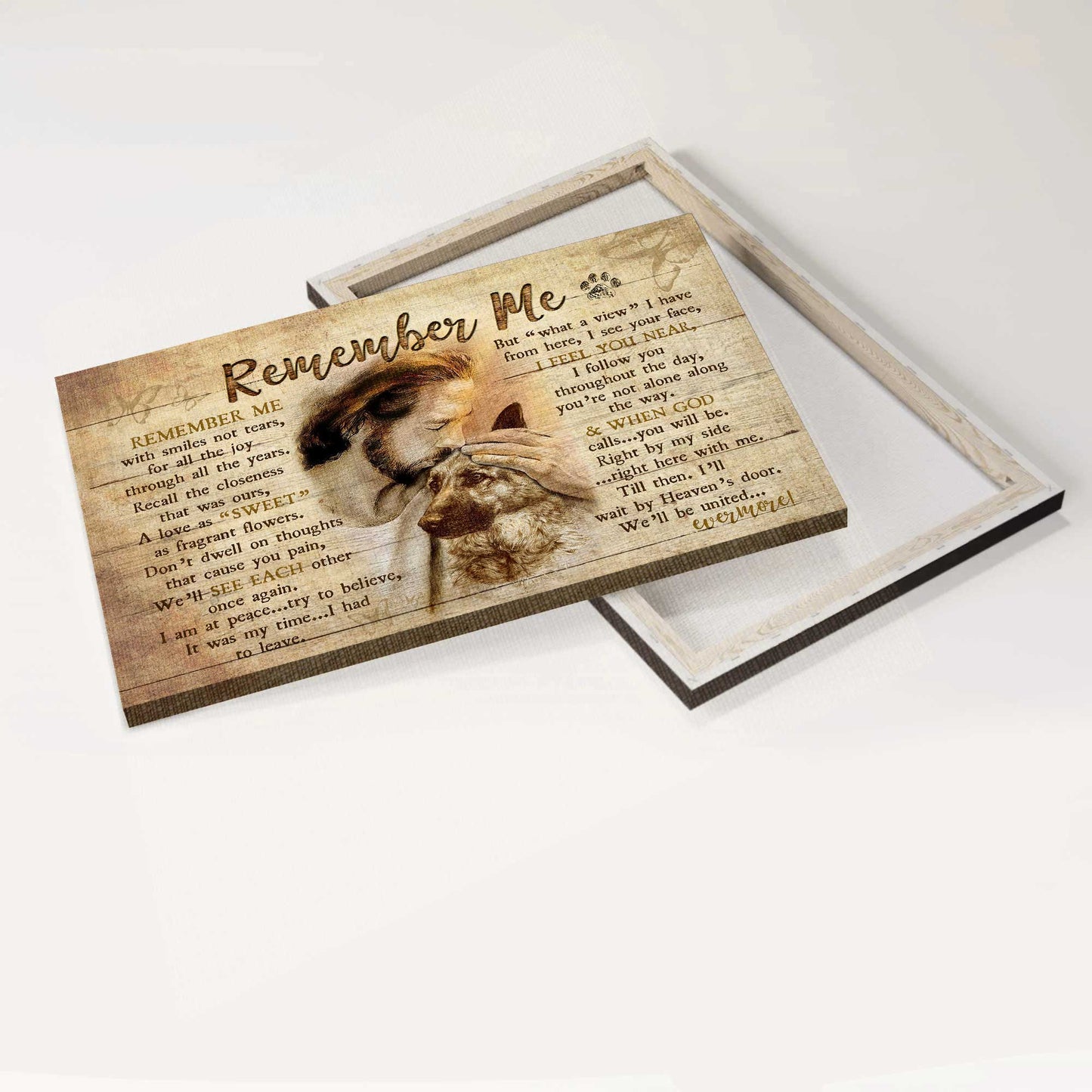 Jesus Landscape Canvas- Jesus painting, German Shepherd- Gift for Christian- Remember me - Landscape Canvas Prints, Wall Art