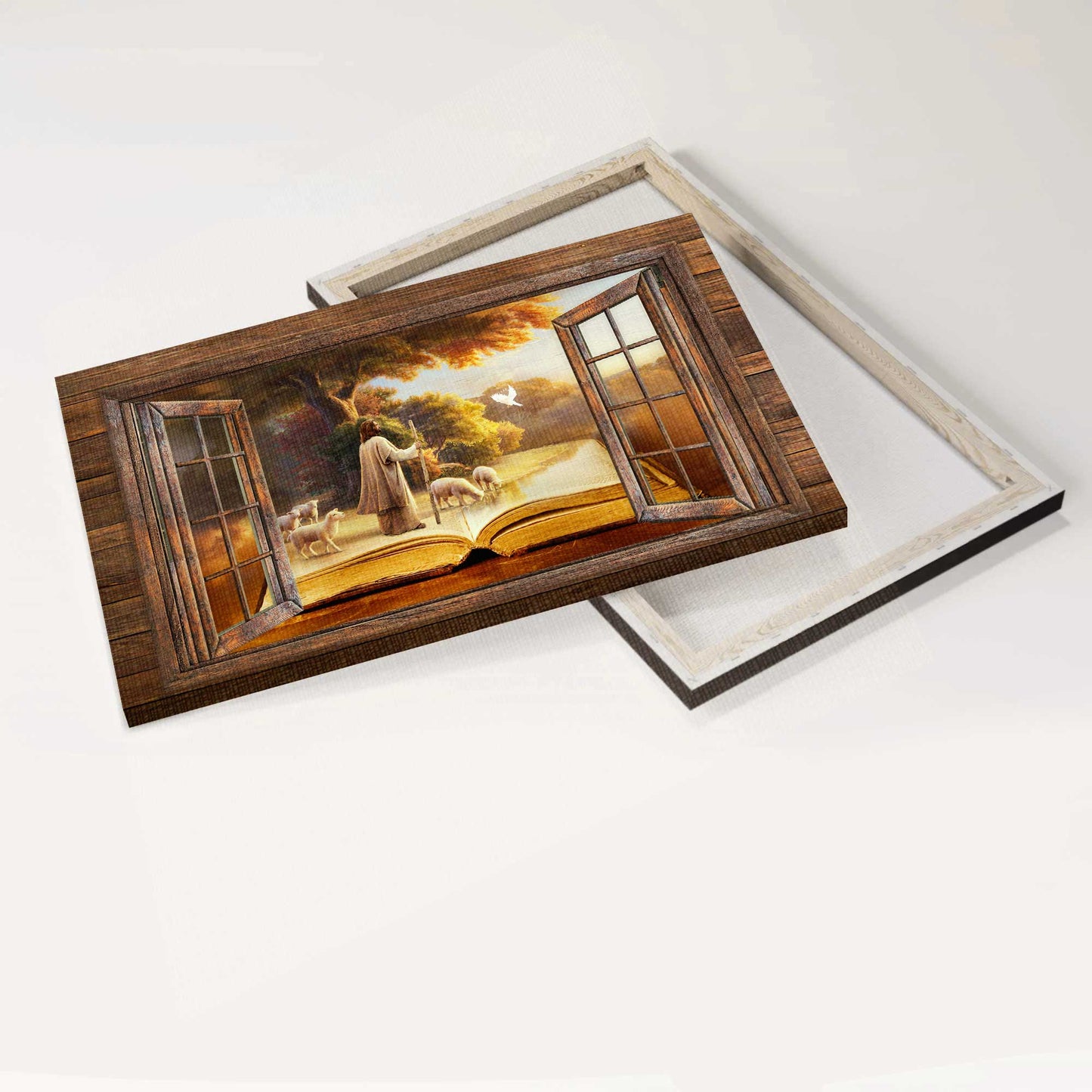 Jesus Landscape Canvas- Jesus painting, Lambs of God, Forest landscape, The holy bible, White dove canvas- Gift for Christian -  Landscape Canvas Prints, Christian Wall Art