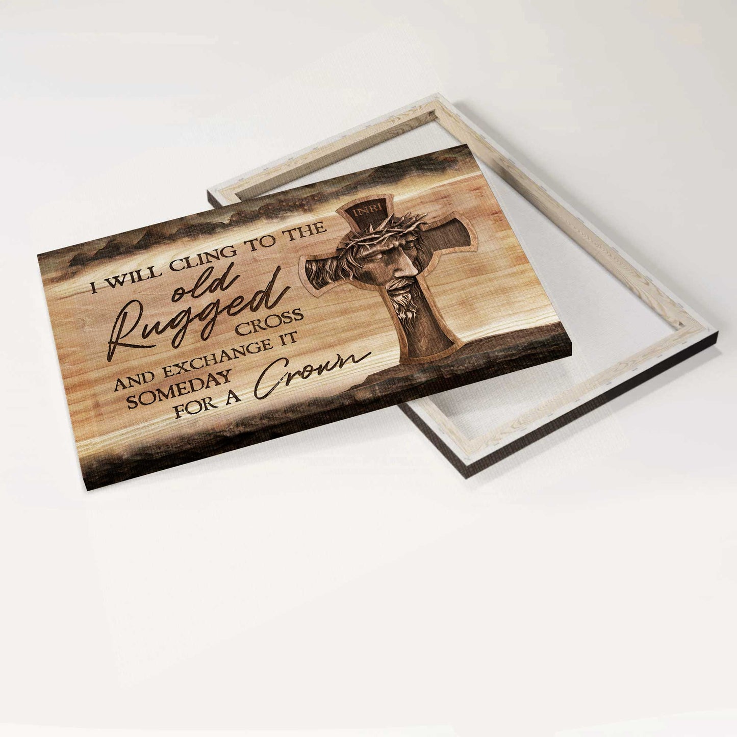 Jesus Landscape Canvas- Jesus painting, The cross- Gift for Christian- I'll cling to the old rugged cross and exchange it someday for a crown - Landscape Canvas Prints, Wall Art