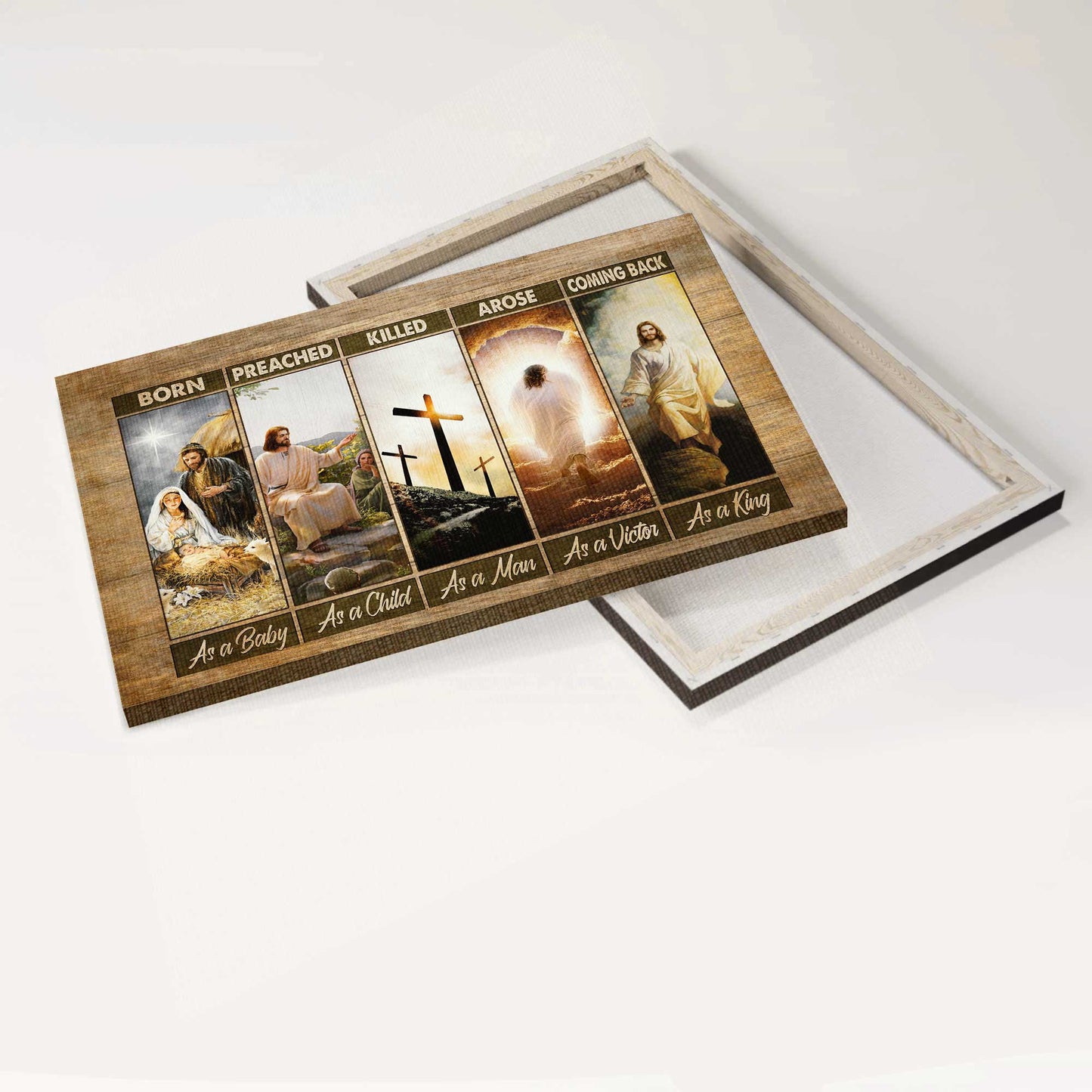 Jesus Landscape Canvas- Jesus painting, The life of Jesus, Cross symbol - Gift for Christian -  He comes back as a king - Landscape Canvas Prints, Wall Art