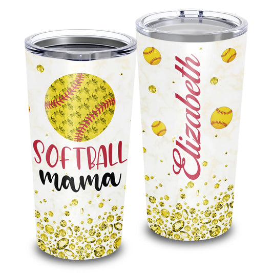 Best Personalized Mother's Day Gifts Tumbler - Custom Gift For Mother's Day, Presents for Mom - Softball Mama Tumbler