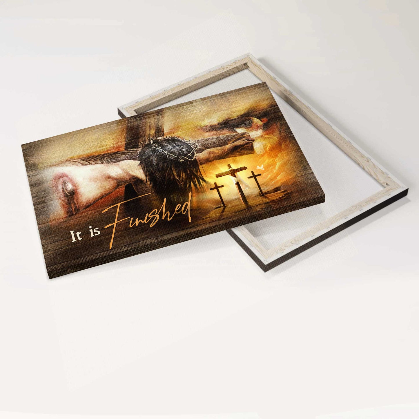 Jesus Landscape Canvas- Jesus painting, The old rugged crosses- Gift for Christian- It is finished - Landscape Canvas Prints, Christian Wall Art