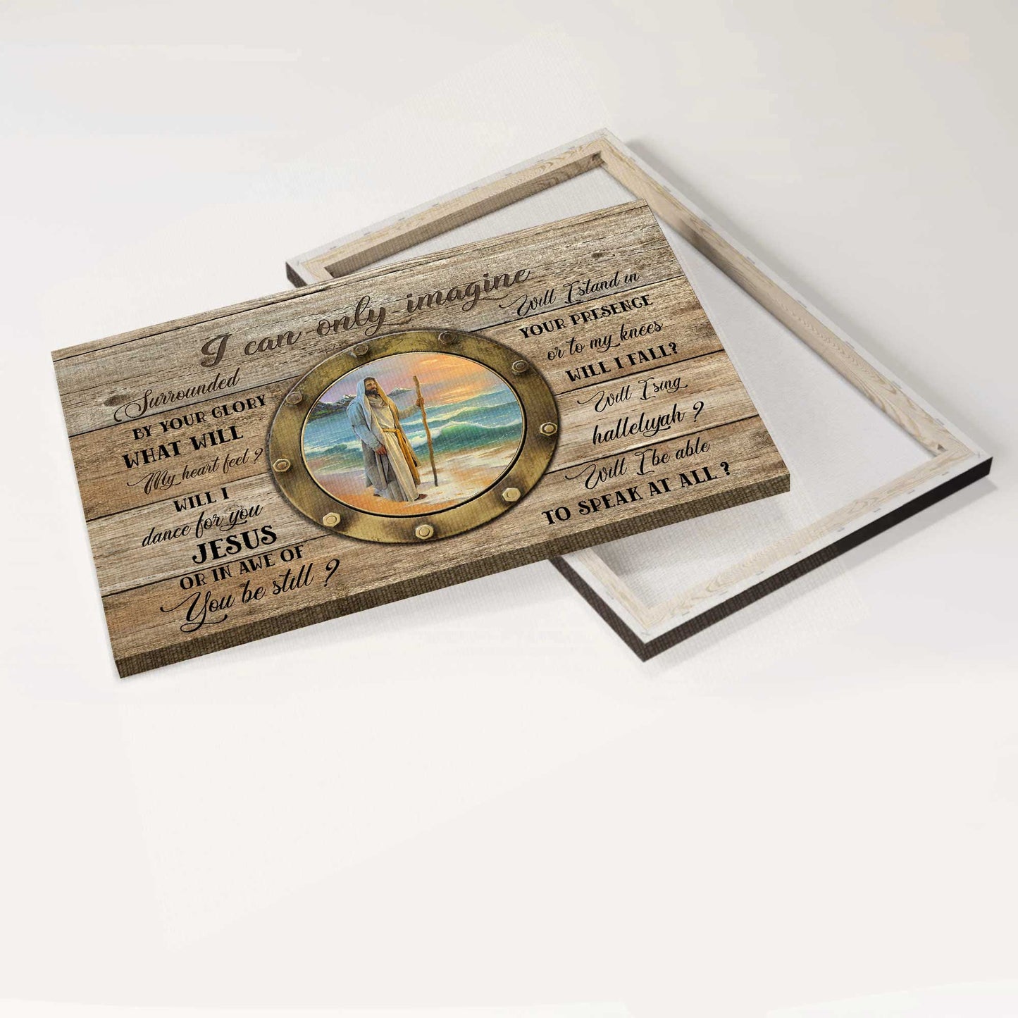 Jesus Landscape Canvas- Jesus painting, Walking with Jesus, On the beach- Gift for Christian- I can only imagine - Landscape Canvas Prints, Christian Wall Art