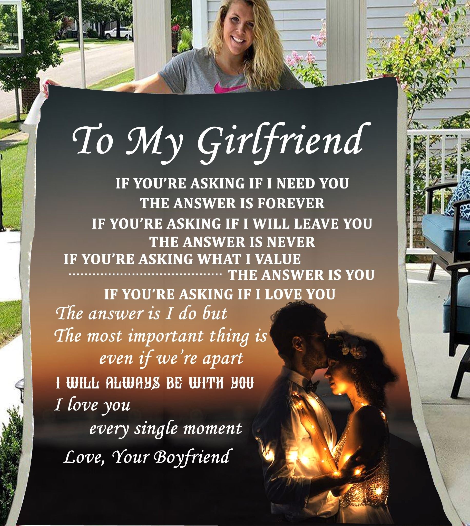 Gift For Girlfriend Blanket - To My Girlfriend, Couple Blanket - Romantic Gift For Girlfriend From Boyfriend, Birthday, Christmas, Valentines, Anniversary Blanket - I Love You Every Single Moment Blanket