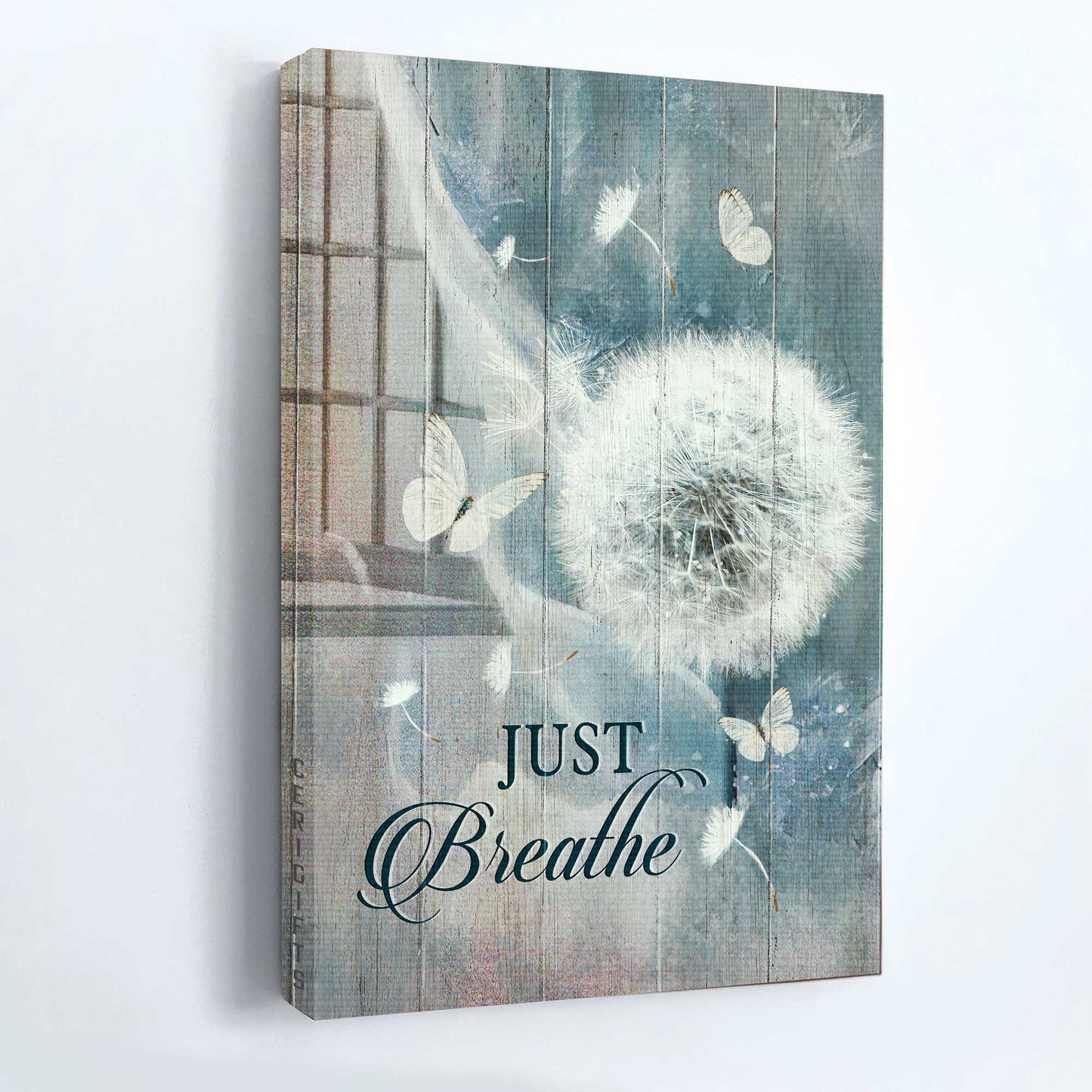 Jesus Portrait Canvas - Amazing dandelion, Crystal butterfly, Bible Verse Portrait Canvas - Gift For Christian - Just breathe