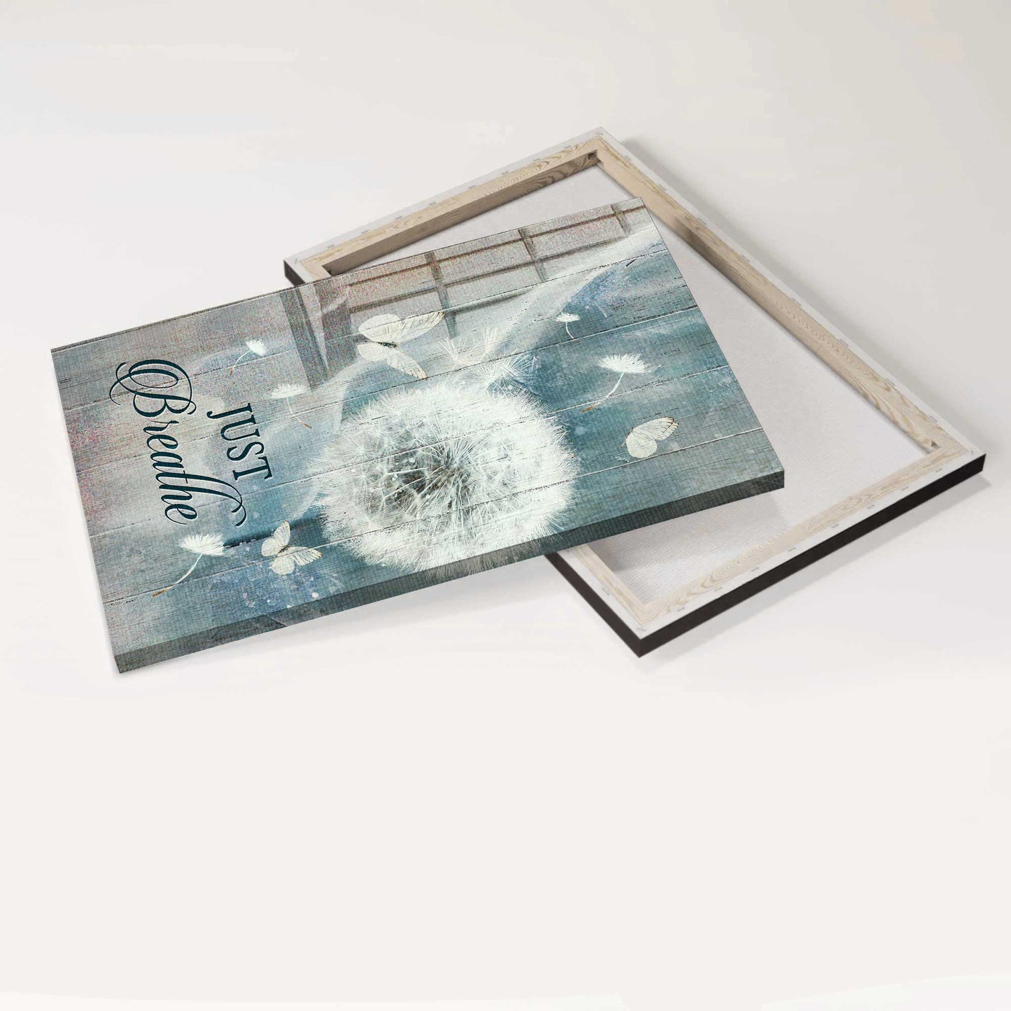 Jesus Portrait Canvas - Amazing dandelion, Crystal butterfly, Bible Verse Portrait Canvas - Gift For Christian - Just breathe