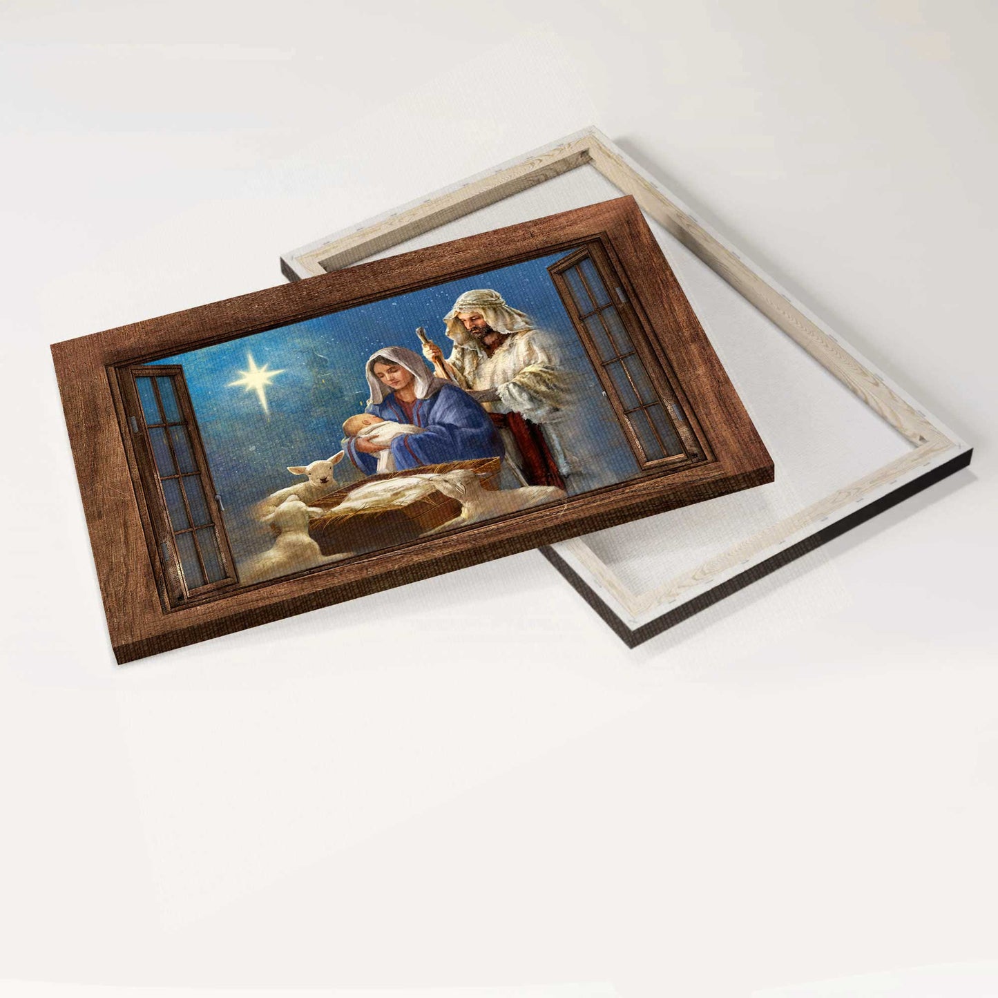 Jesus Landscape Canvas- Jesus was born, Blue night, Superstar, Lamb drawing- Gift for Christian - Landscape Canvas Prints, Christian Wall Art