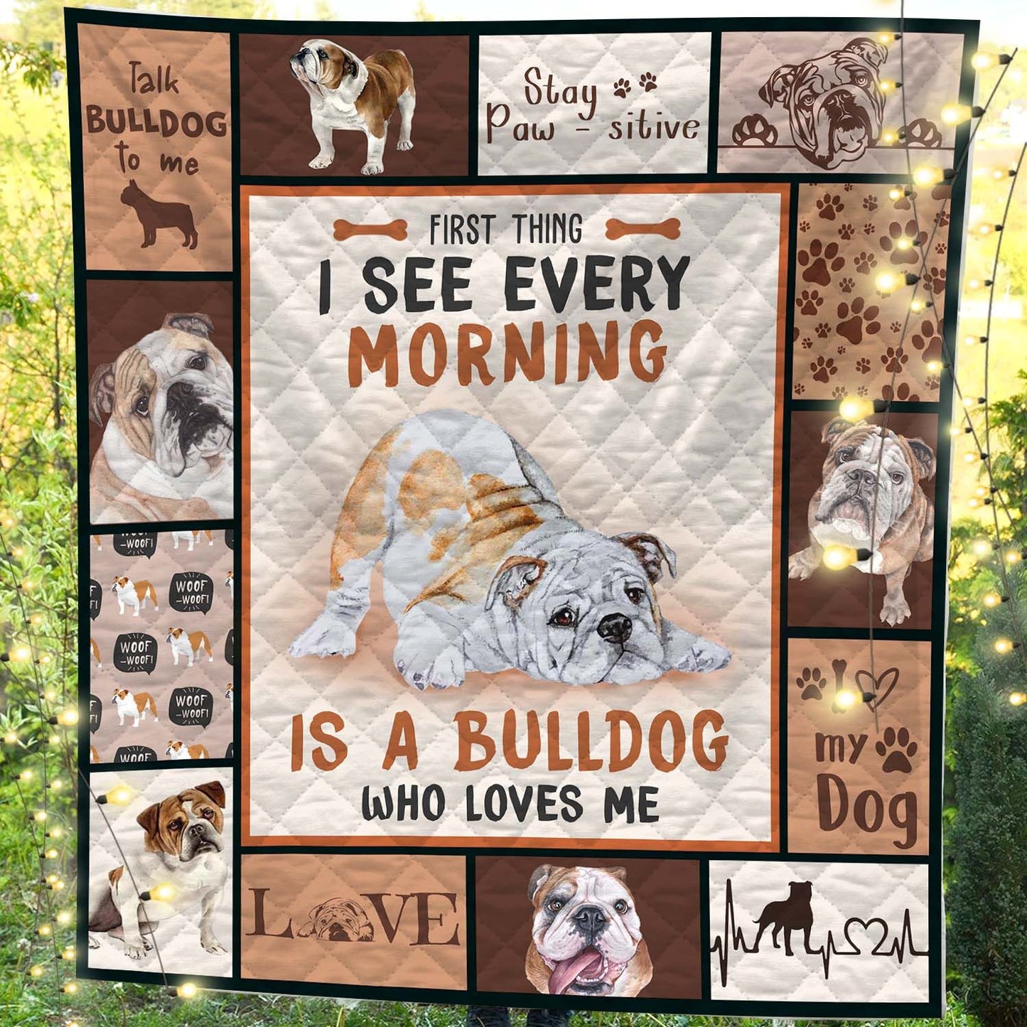 First Morning I See Bulldog Throw Blanket