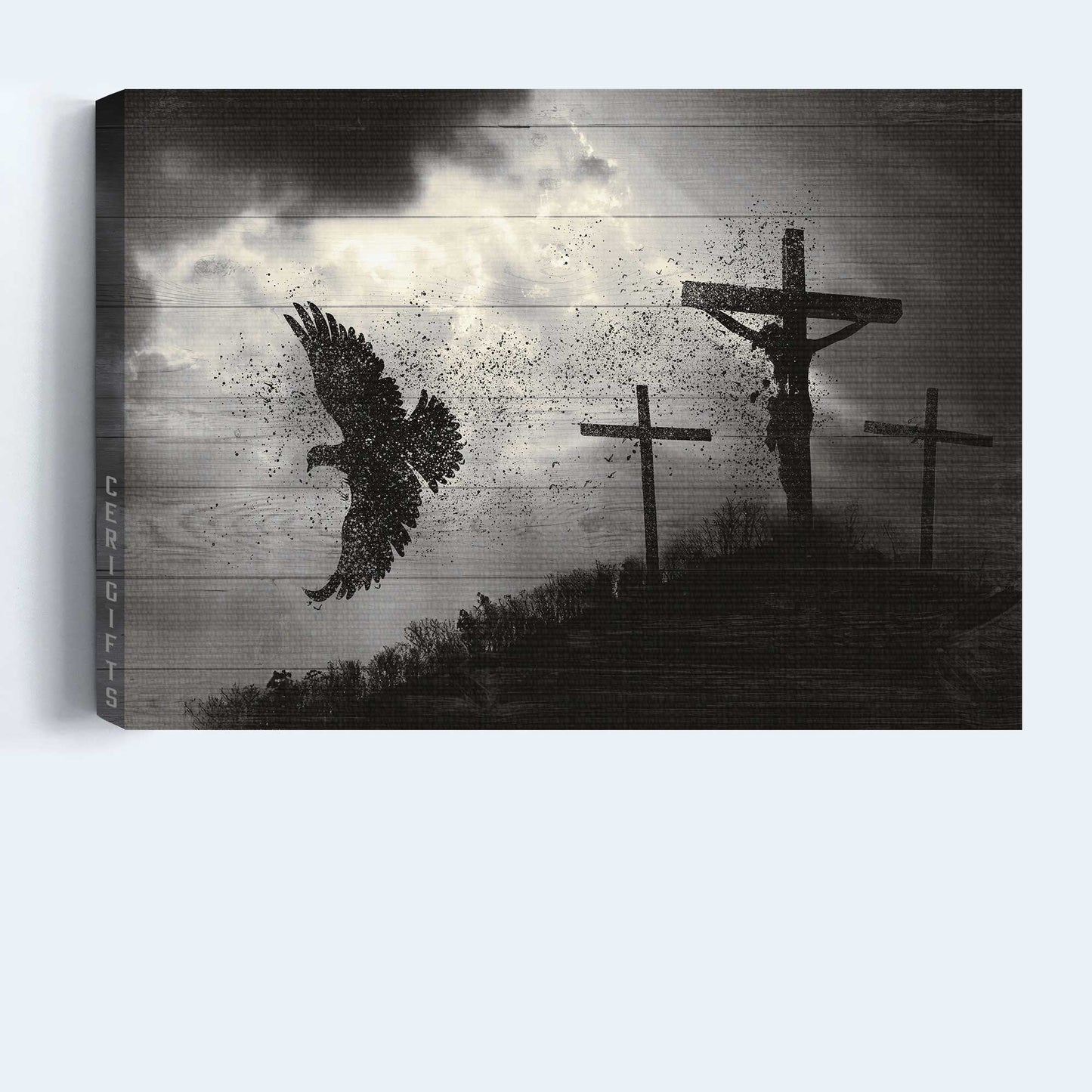Jesus Landscape Canvas- Amazing Dove, Baptism Of Jesus, Holy Spirit, Jesus Christ On The Cross, Jesus Landscape Canvas- Gift For Christian