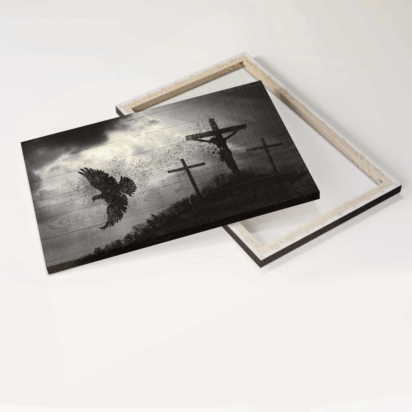 Jesus Landscape Canvas- Amazing Dove, Baptism Of Jesus, Holy Spirit, Jesus Christ On The Cross, Jesus Landscape Canvas- Gift For Christian