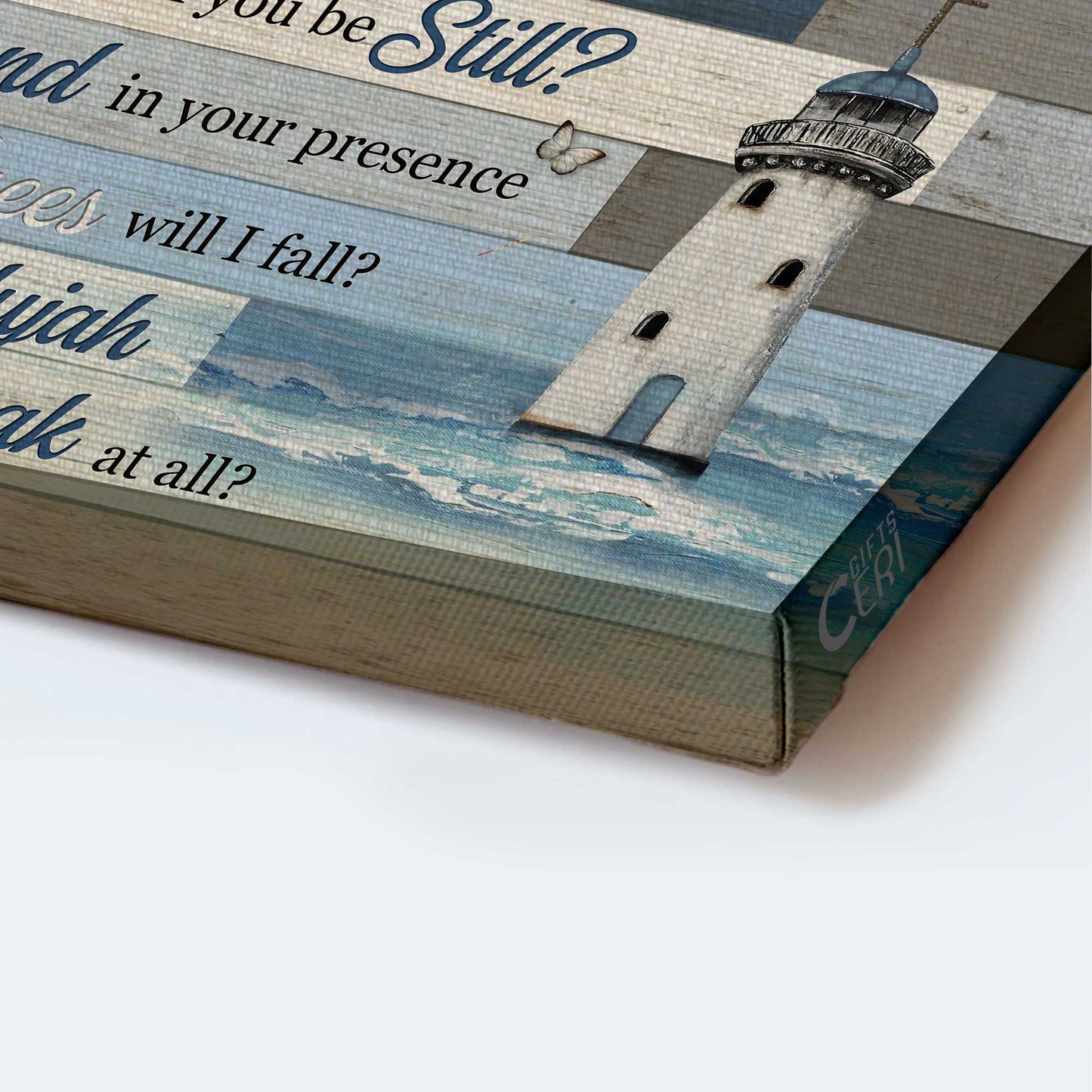 Jesus Landscape Canvas- Lighthouse drawing, Blue ocean, White butterfly canvas- Gift for Christian- I can only imagine - Landscape Canvas Prints, Wall Art