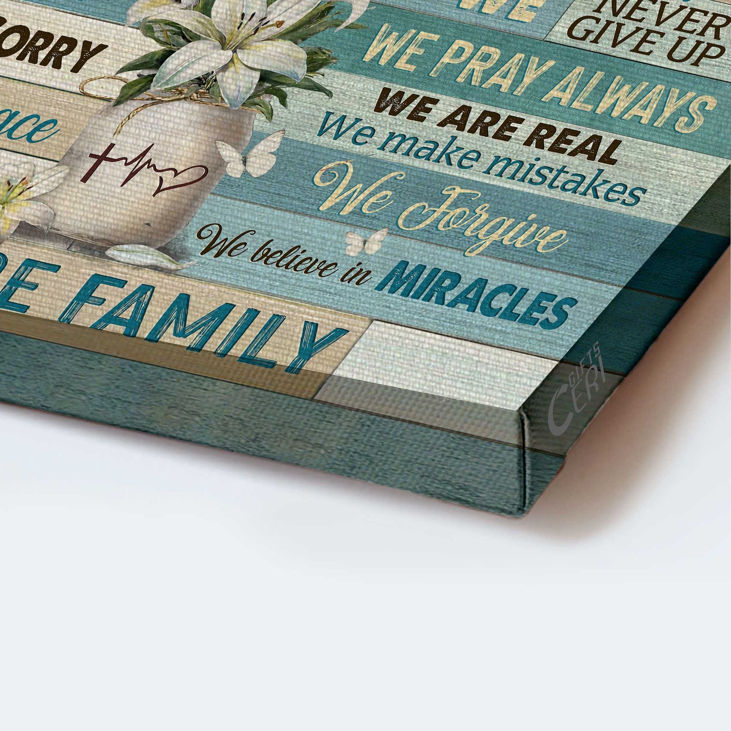 Jesus Landscape Canvas- Lilies jar, Butterfly canvas- Gift for Christian- In this house we trust in God - Landscape Canvas Prints, Wall Art