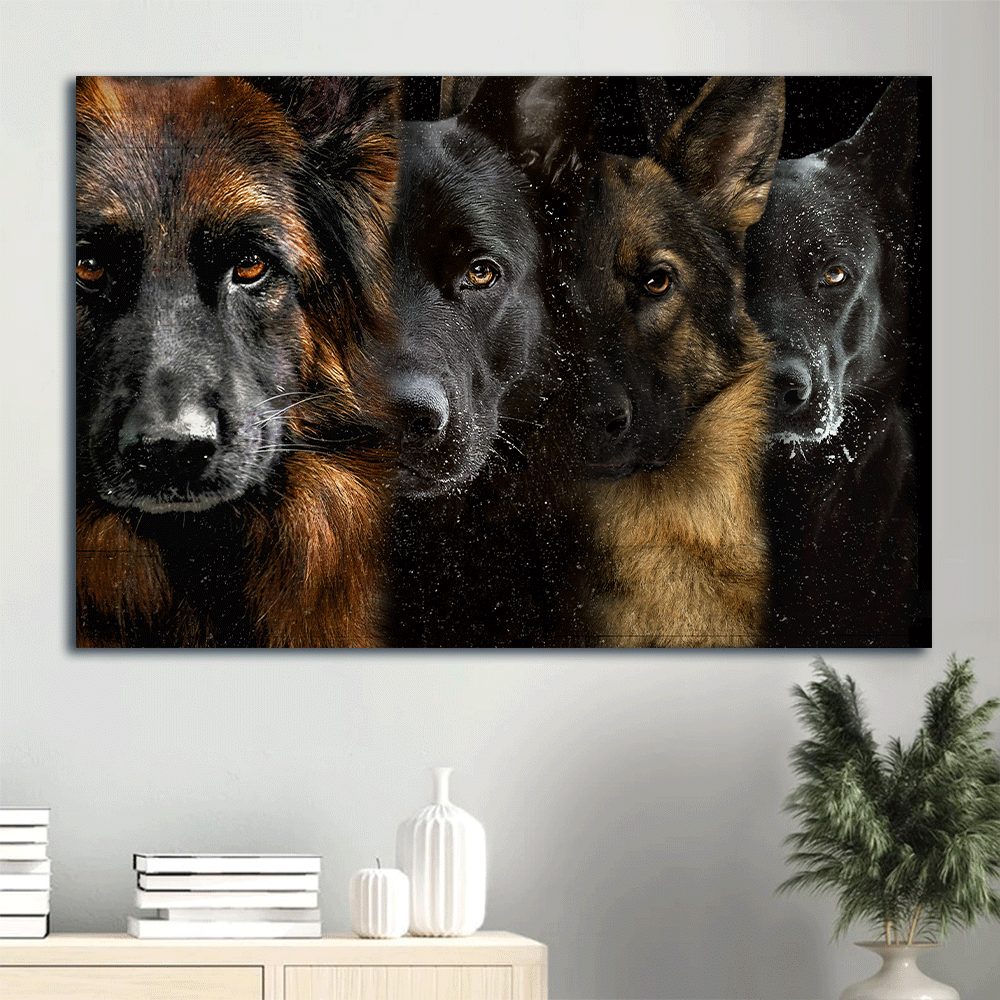 German Shepherd Landscape Canvas- Awesome German Shepherd Family, Dog Landscape Canvas- Gift For German Shepherd Lover, Dog Lover