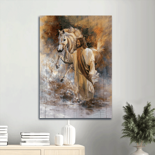 Jesus Portrait Canvas- Abstract Art, Watercolor Horse, Jesus Christ Painting Portrait Canvas- Gift For Religious Christian